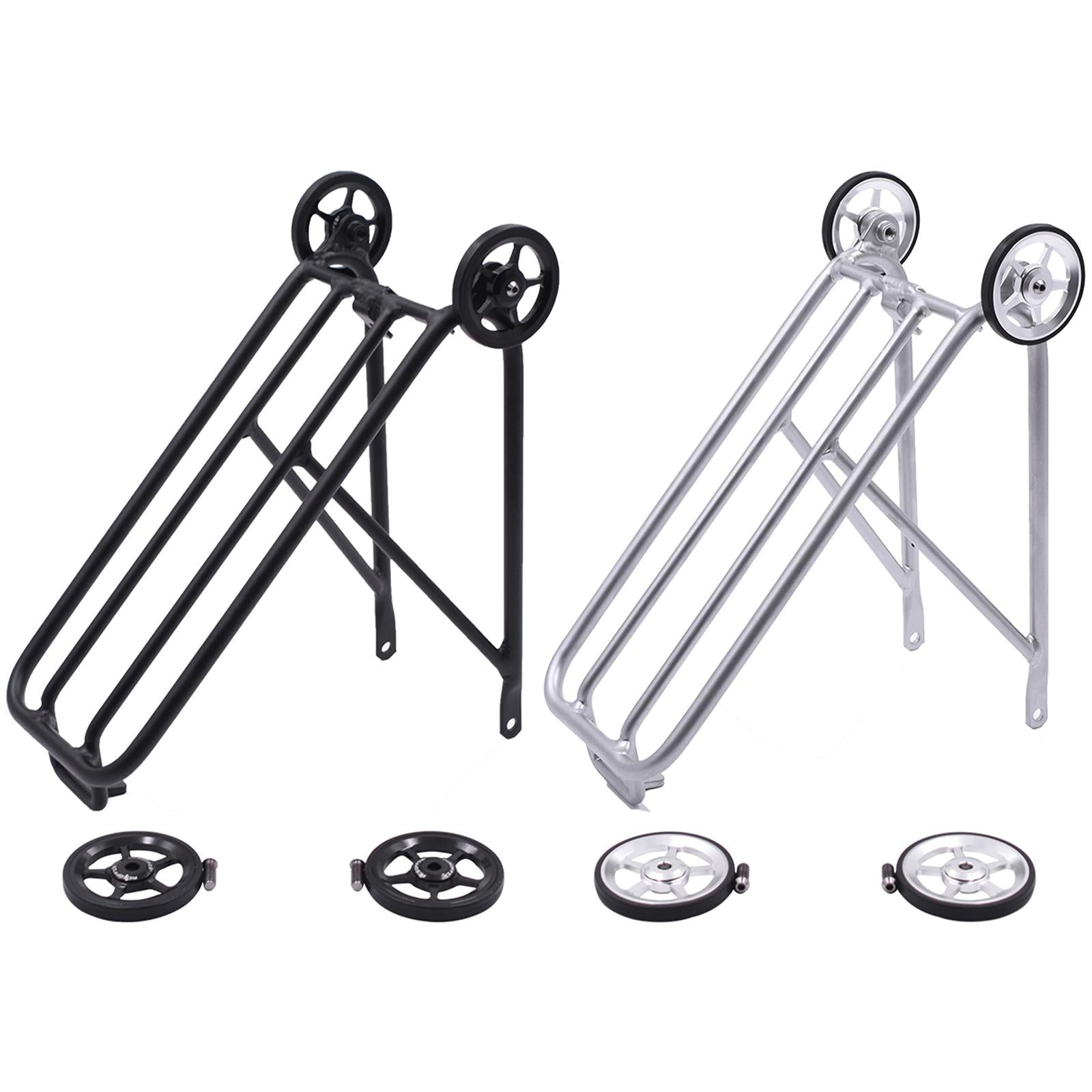 1PC Bike Rear Rack W/ Easy Wheel Folding Shelf Accs Ultralight Durable Black