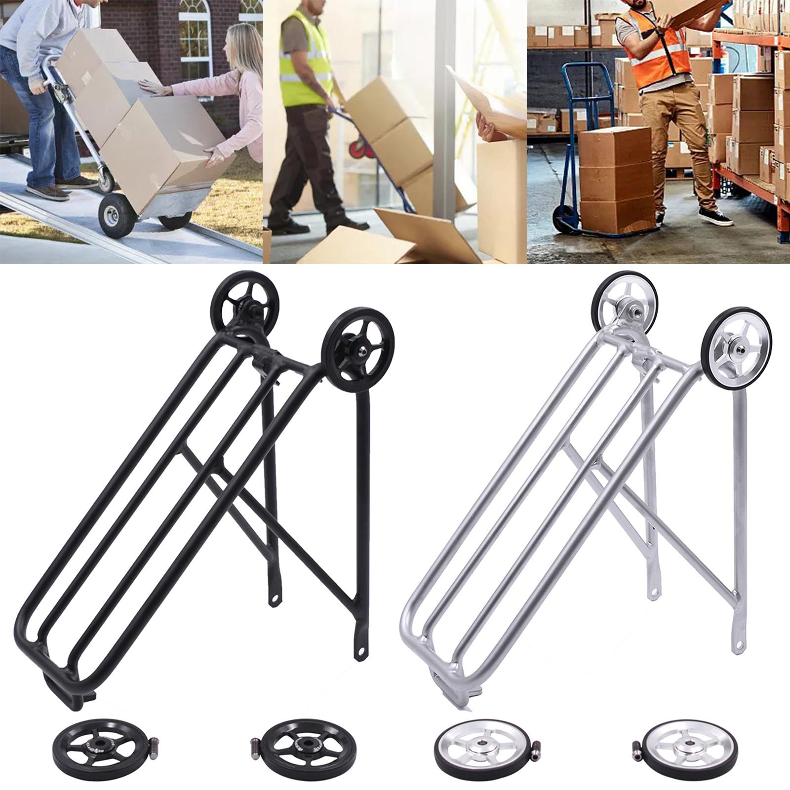 1PC Bike Rear Rack W/ Easy Wheel Folding Shelf Accs Ultralight Durable Black