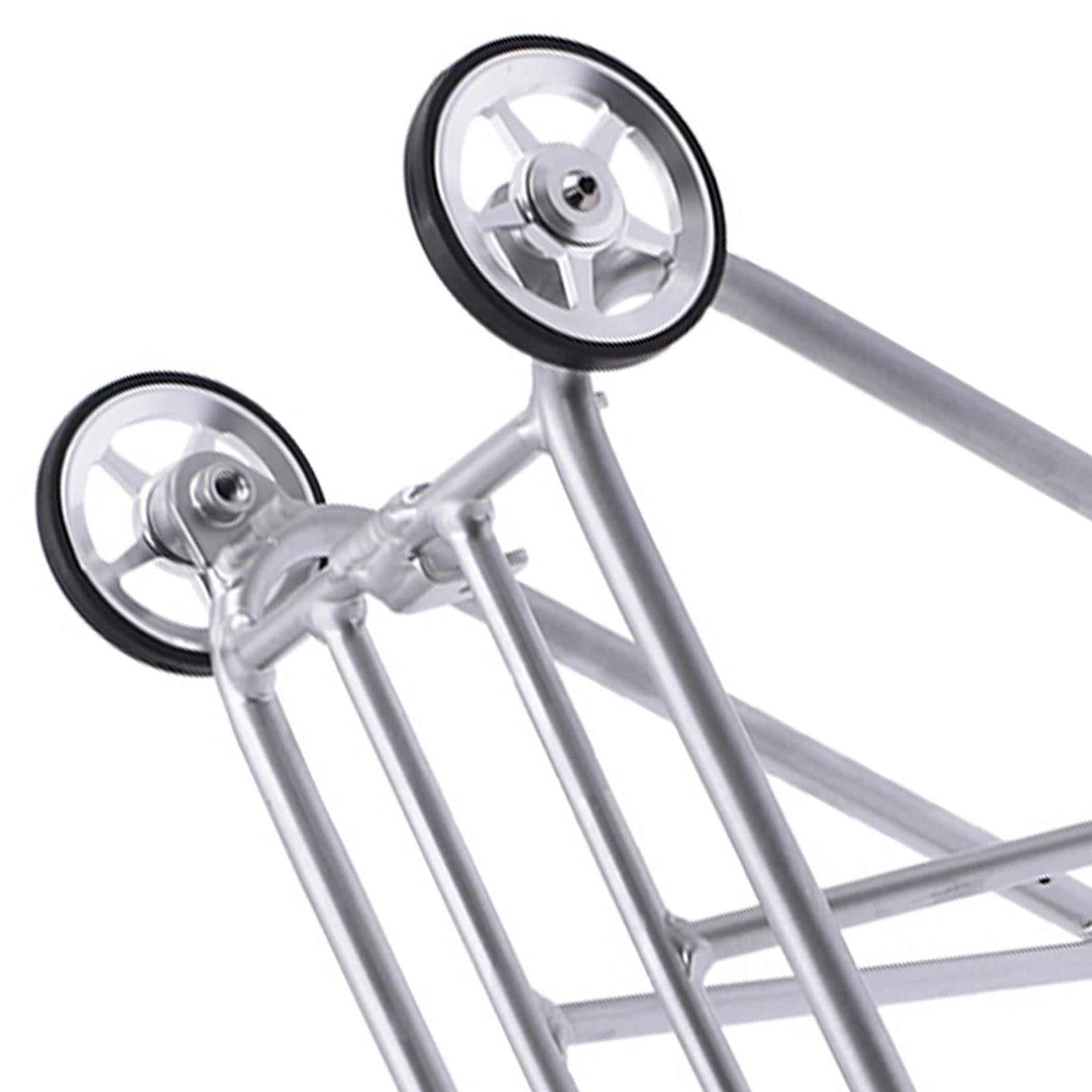 1PC Bike Rear Rack W/ Easy Wheel Folding Shelf Accs Ultralight Durable Silver