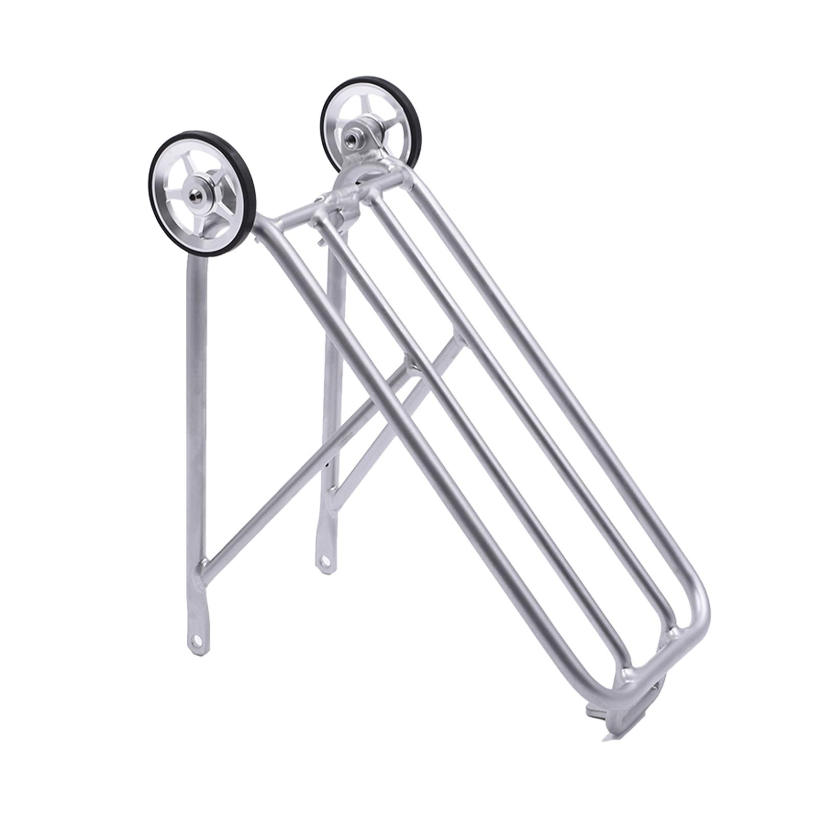 1PC Bike Rear Rack W/ Easy Wheel Folding Shelf Accs Ultralight Durable Silver