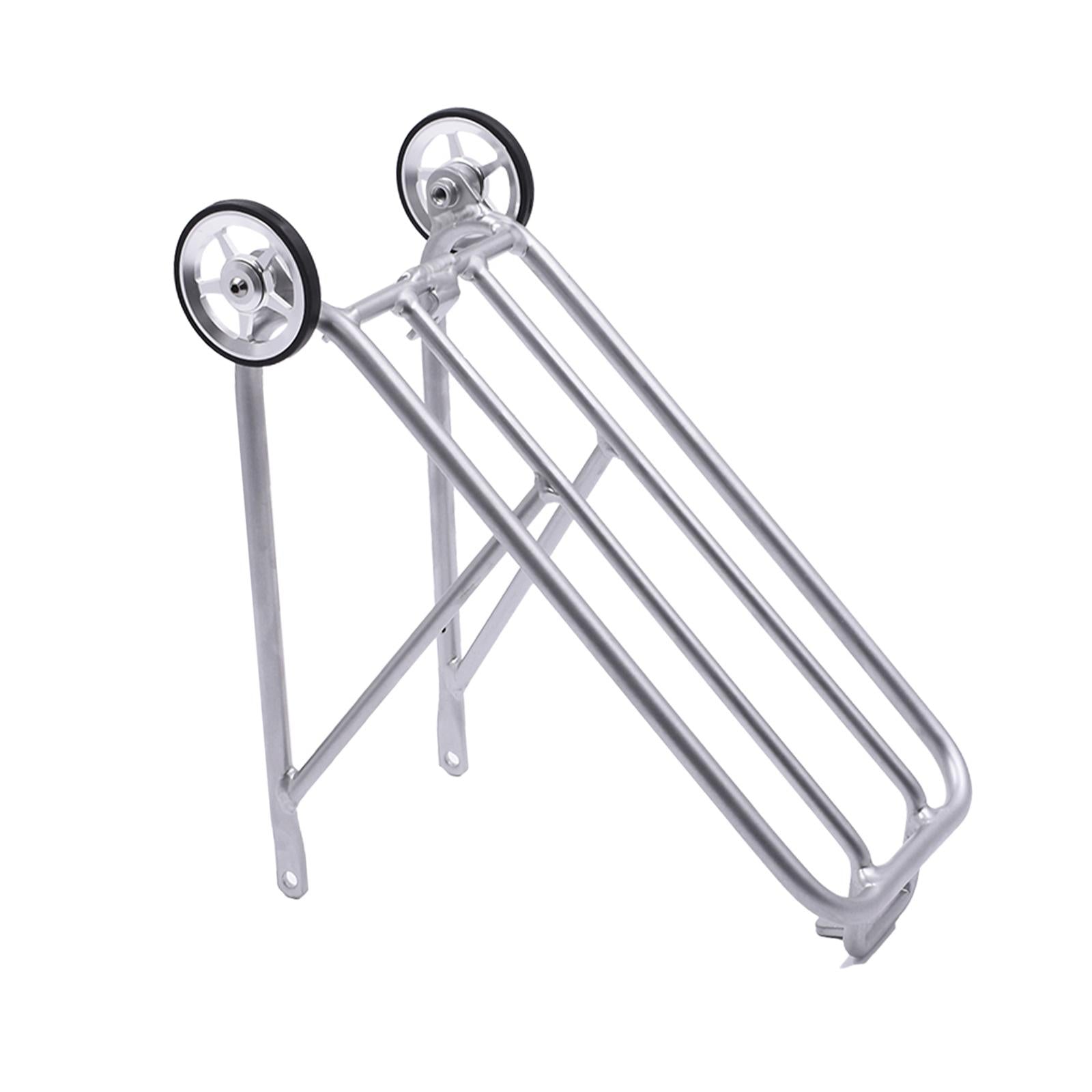 1PC Bike Rear Rack W/ Easy Wheel Folding Shelf Accs Ultralight Durable Silver