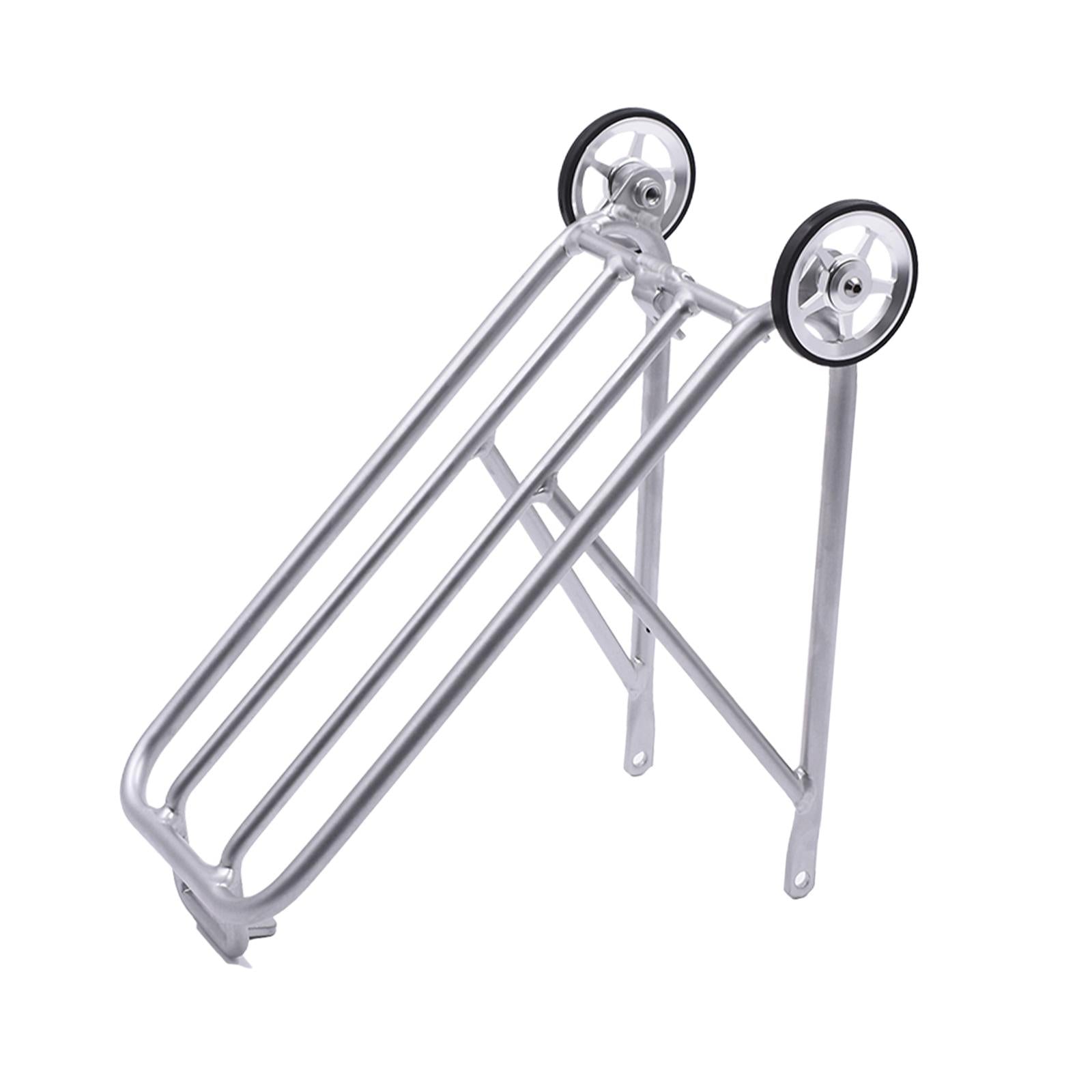 1PC Bike Rear Rack W/ Easy Wheel Folding Shelf Accs Ultralight Durable Silver