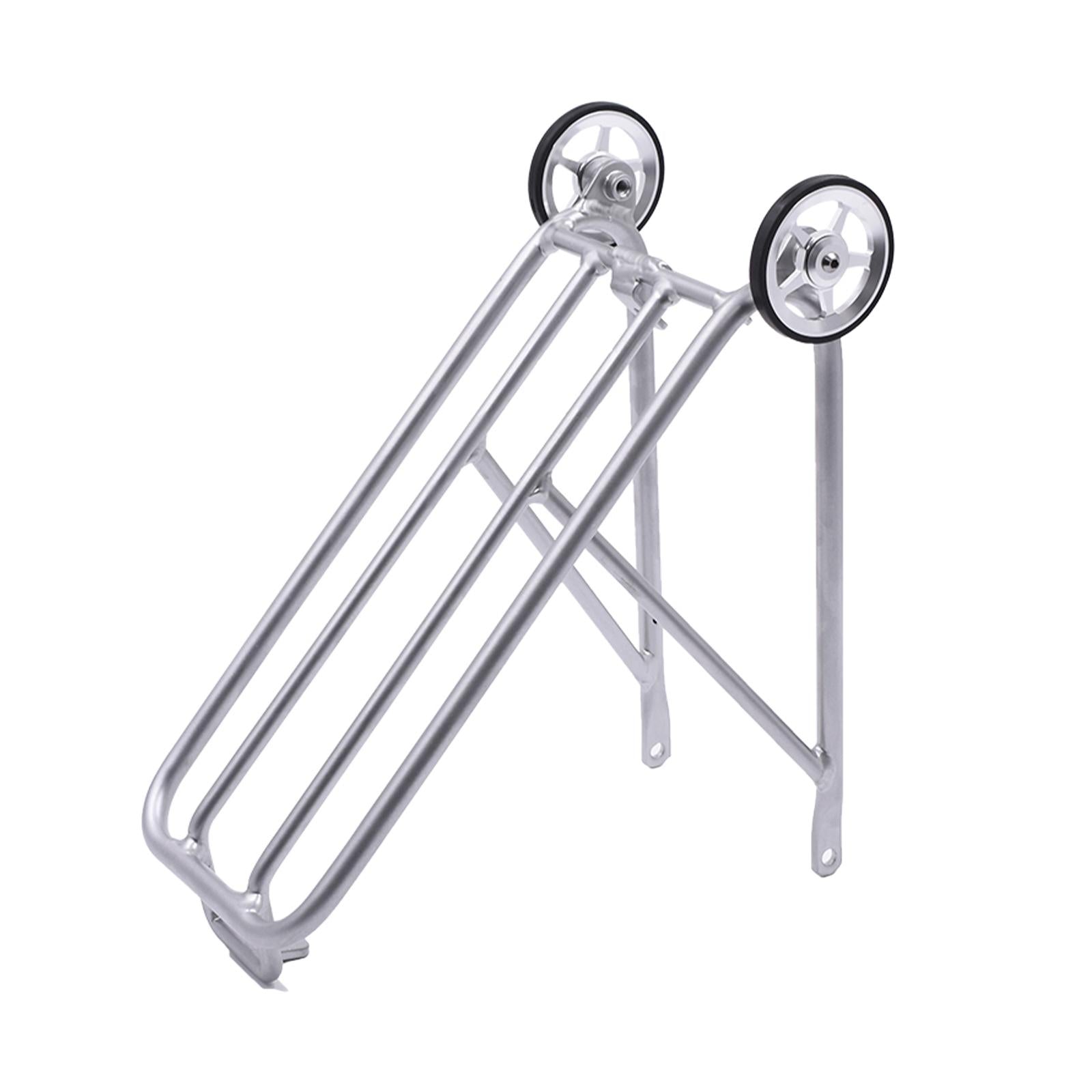 1PC Bike Rear Rack W/ Easy Wheel Folding Shelf Accs Ultralight Durable Silver
