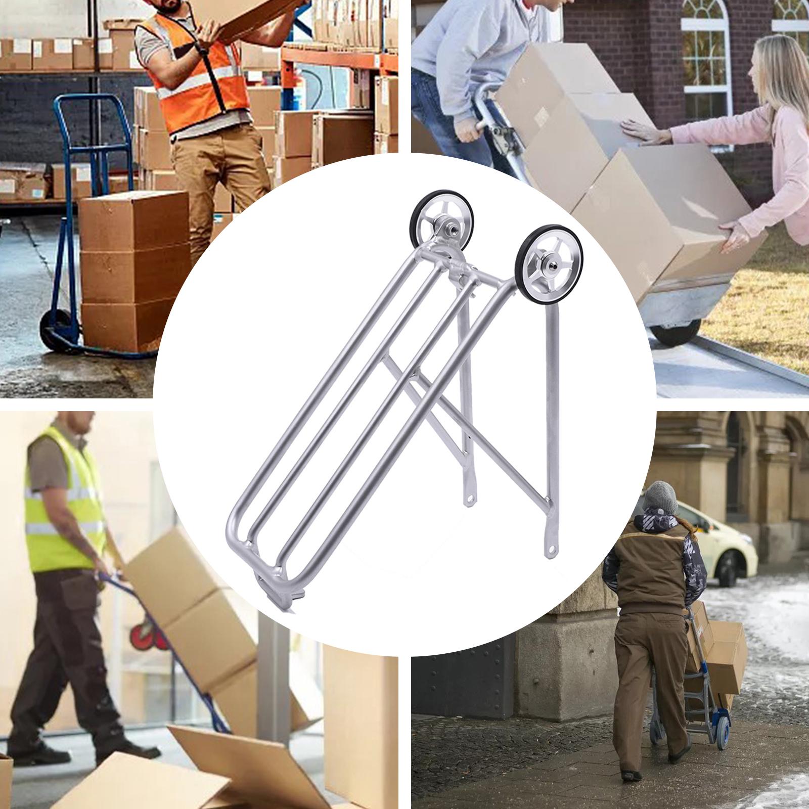 1PC Bike Rear Rack W/ Easy Wheel Folding Shelf Accs Ultralight Durable Silver