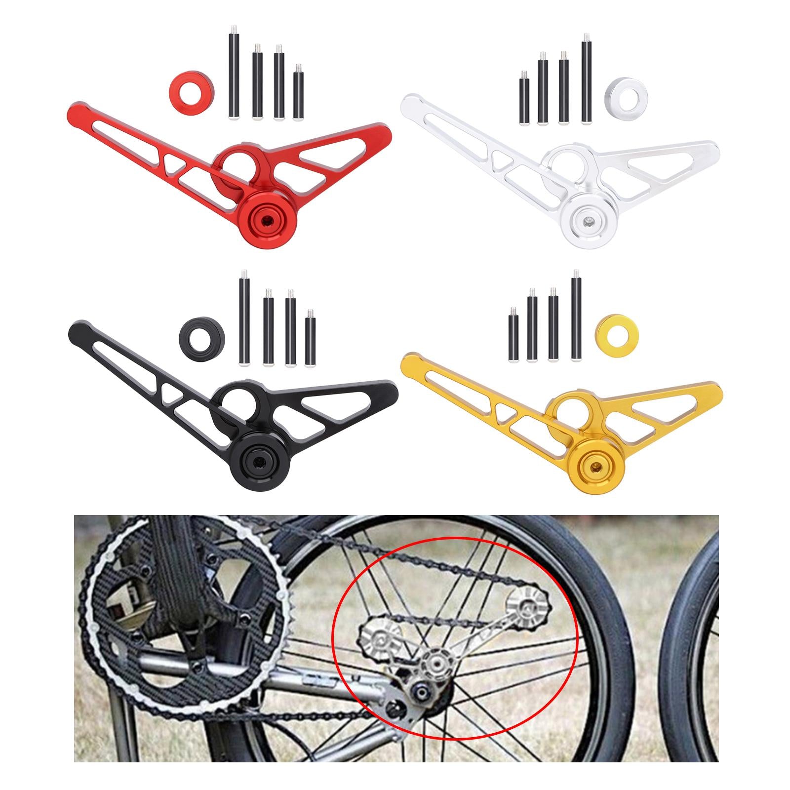 1-6 Speed Chain Tensioner Folding Bike Bicycle Stabilizer Black