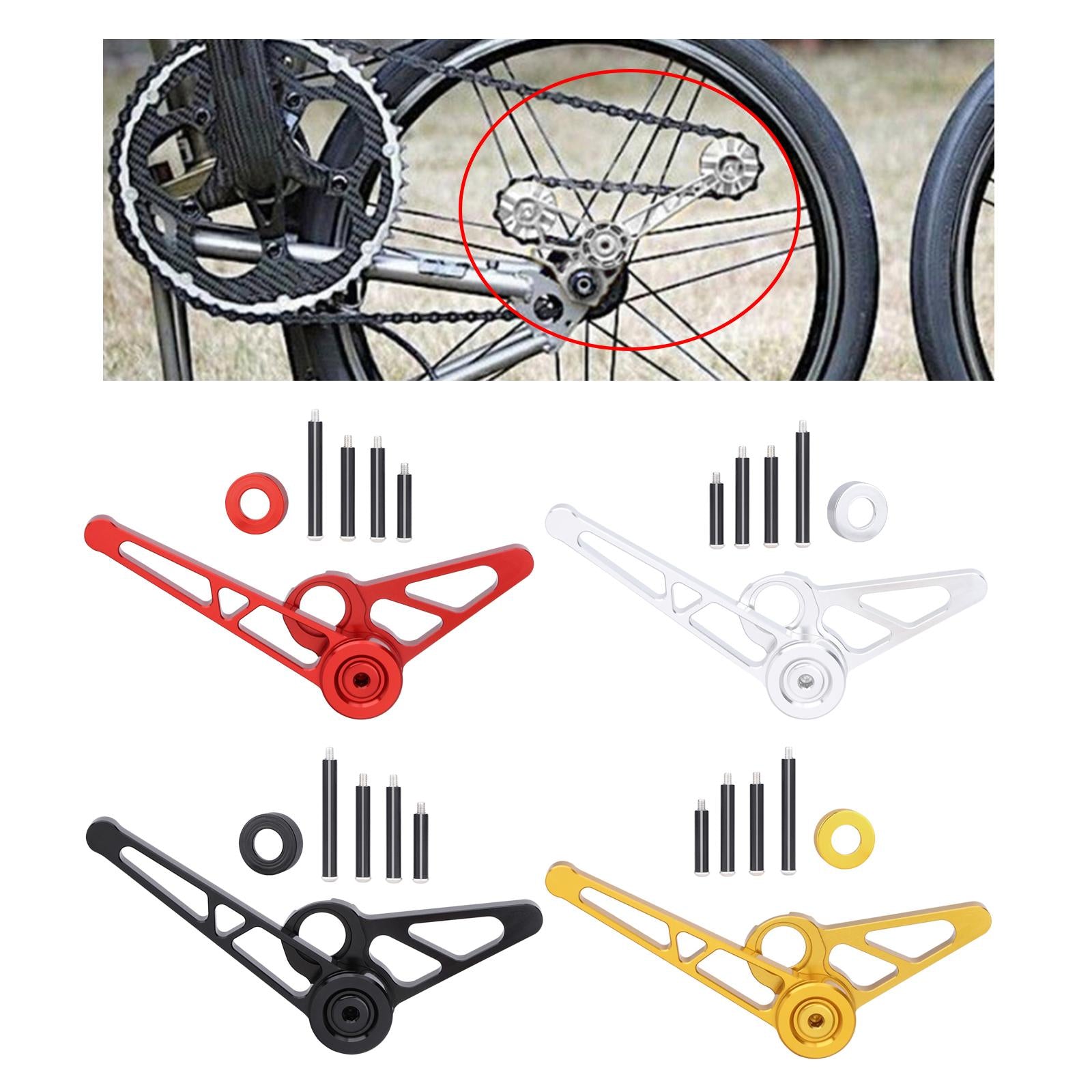1-6 Speed Chain Tensioner Folding Bike Bicycle Stabilizer Black