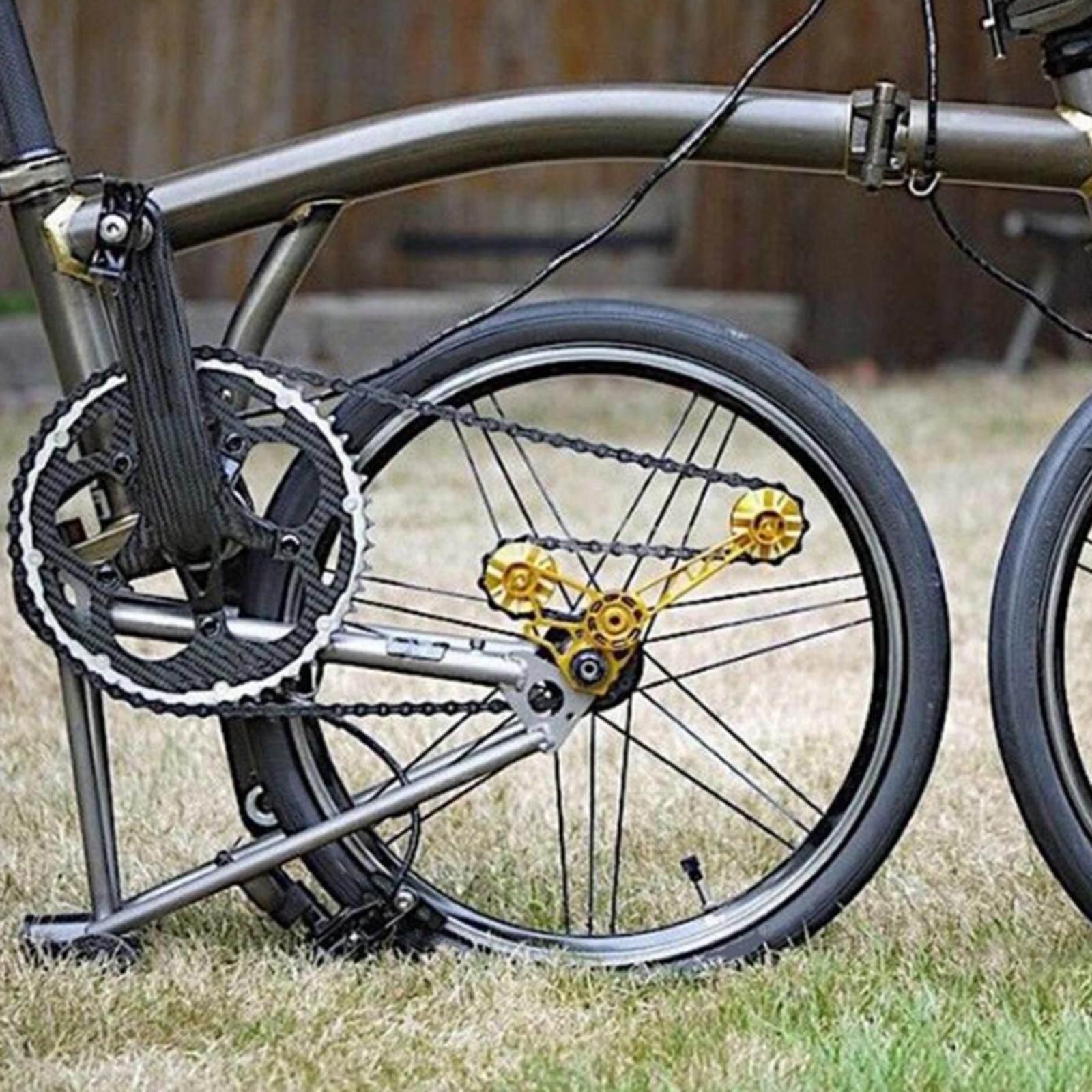 1-6 Speed Chain Tensioner Folding Bike Bicycle Stabilizer Gold