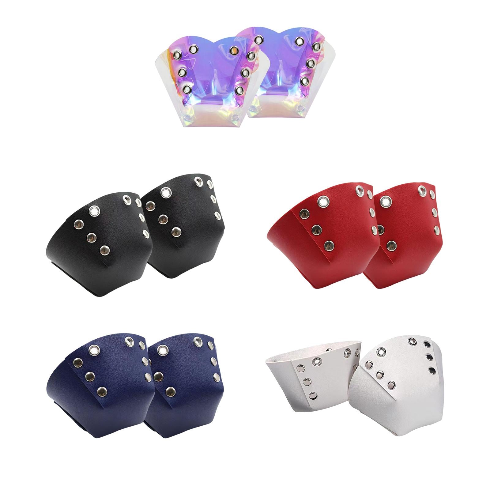 1 Pair Roller Skate Toe Guards Outdoor Artificial Leather Detachable Accs Black