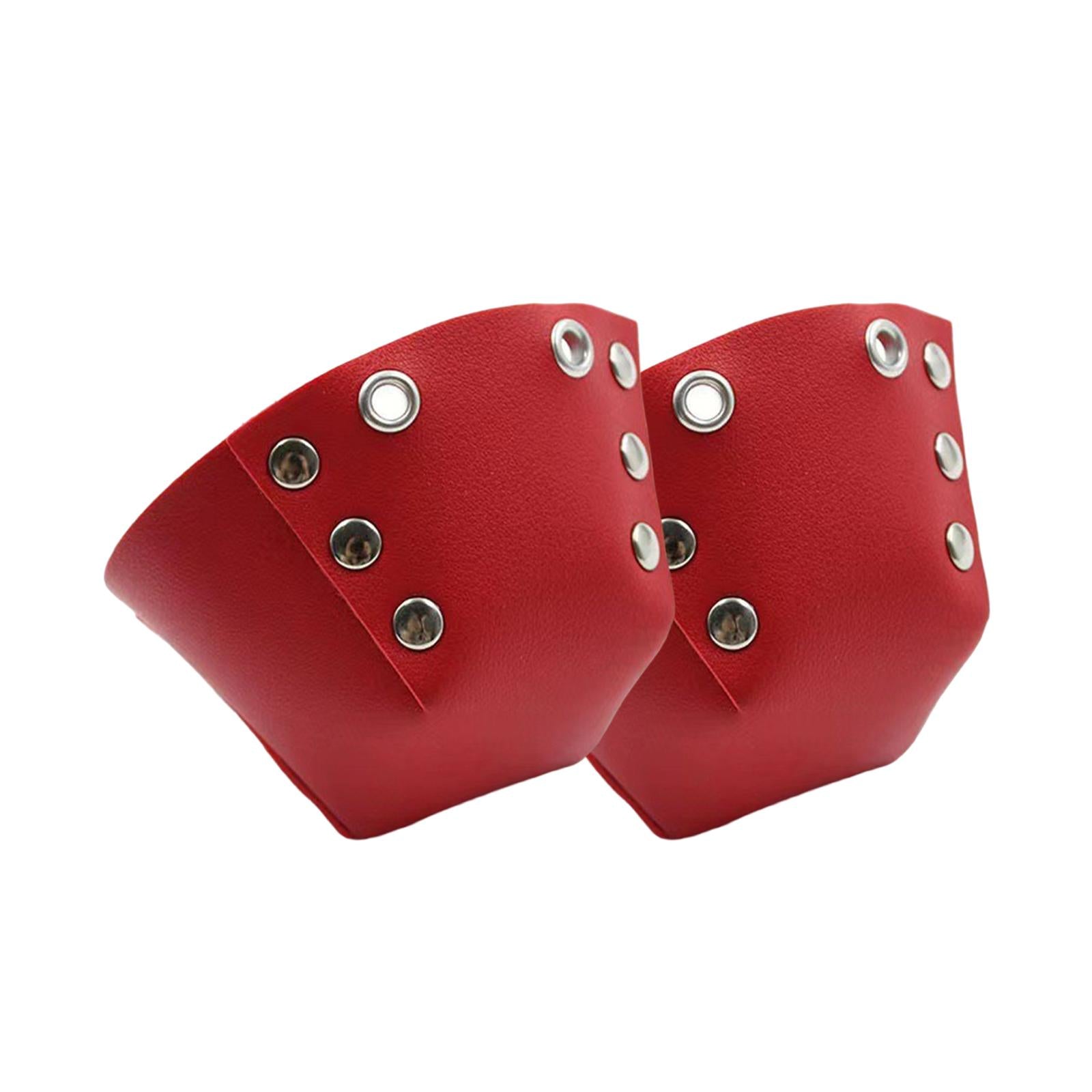1 Pair Roller Skate Toe Guards Outdoor Artificial Leather Detachable Accs Red