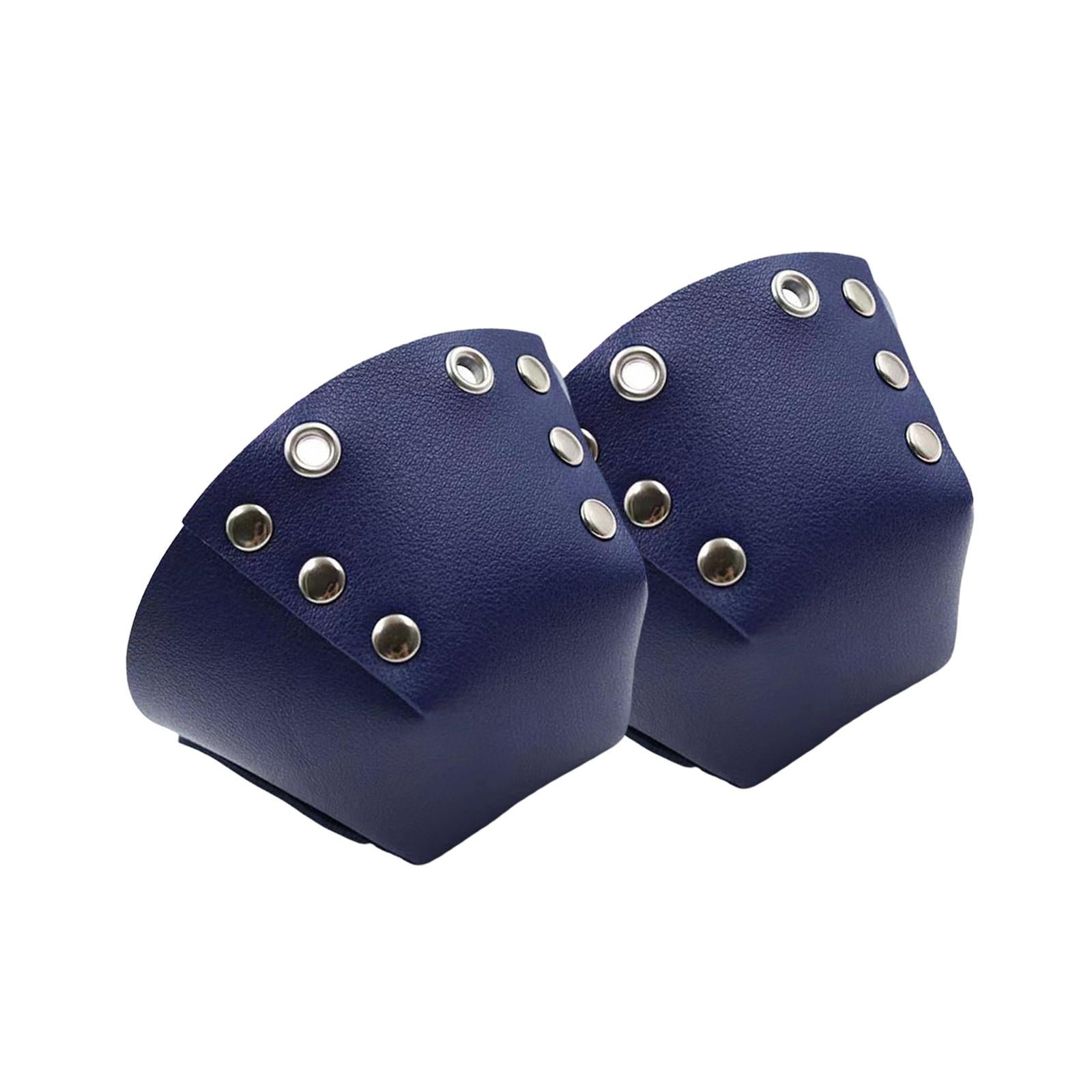 1 Pair Roller Skate Toe Guards Outdoor Artificial Leather Detachable Accs Blue