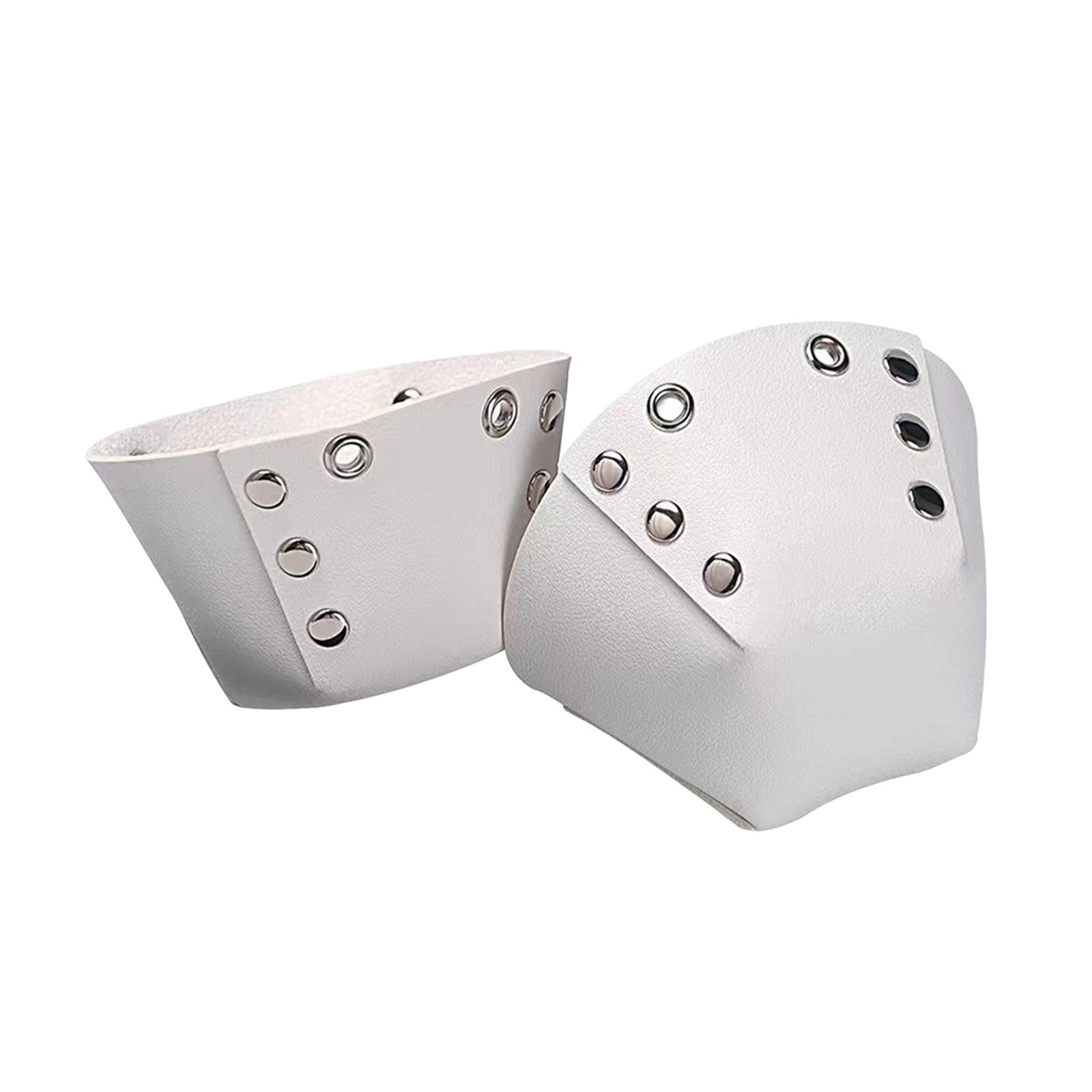 1 Pair Roller Skate Toe Guards Outdoor Artificial Leather Detachable Accs White