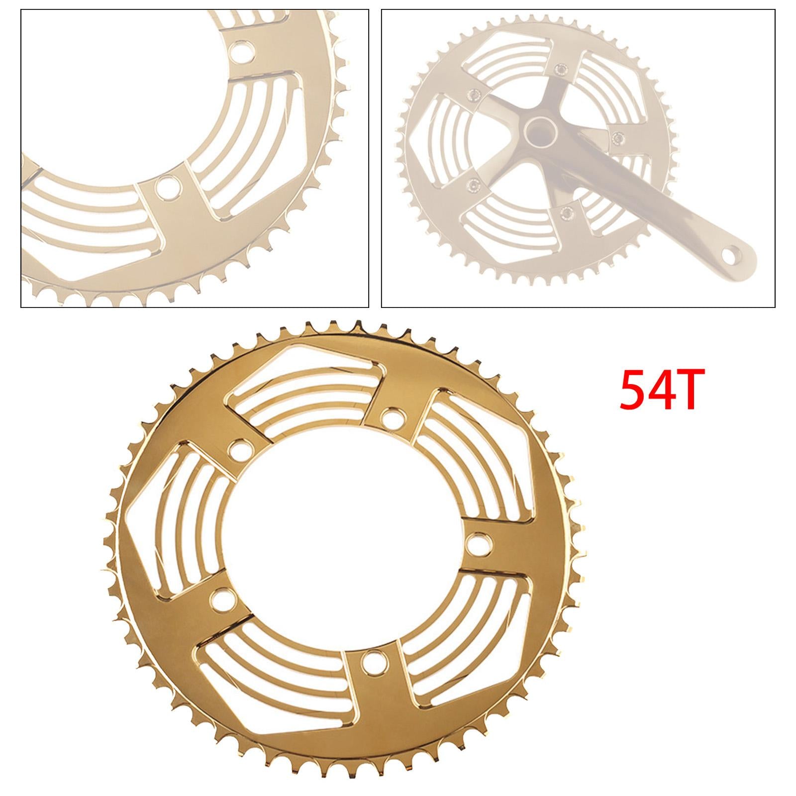130BCD Folding Bikes Chainring Replacement Aluminum Sprocket 54T Gold