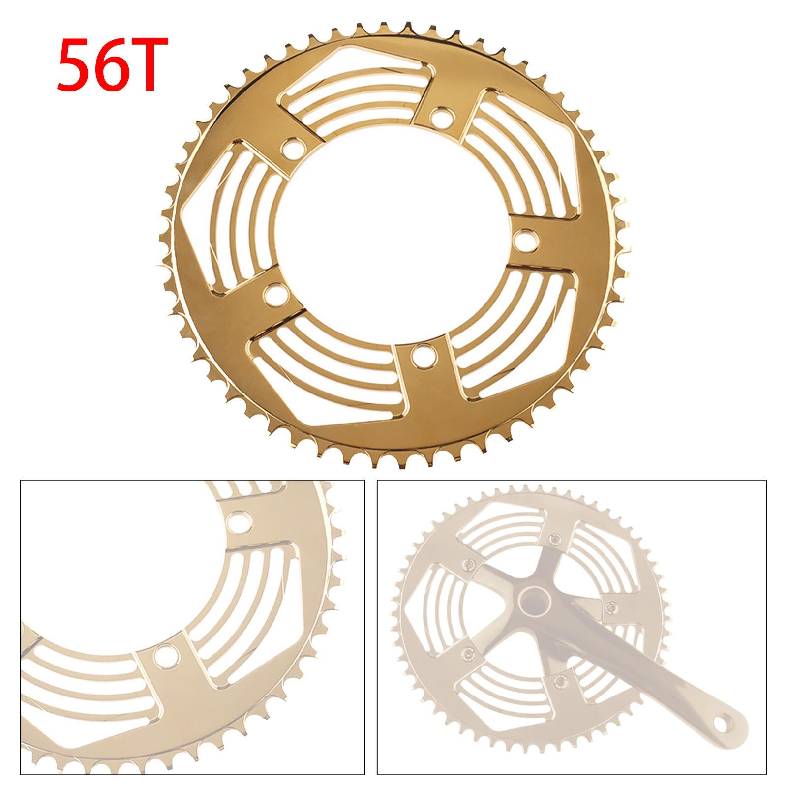 130BCD Folding Bikes Chainring Replacement Aluminum Sprocket 56T Gold