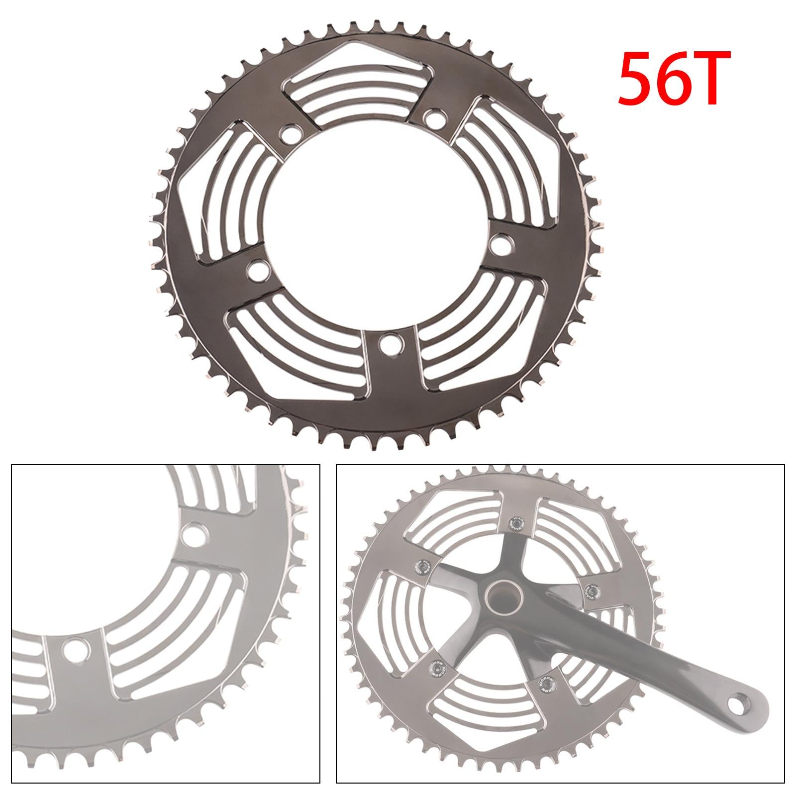 130BCD Folding Bikes Chainring Replacement Aluminum Sprocket 56T Black