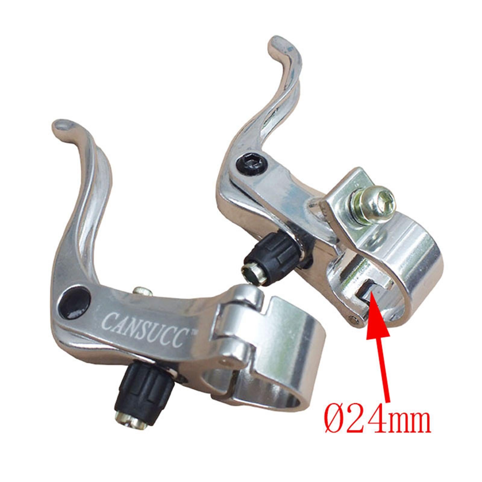 1 Pair Bike Brake Lever Handlebar Aluminum Alloy Durable for Kids Road MTB Silver