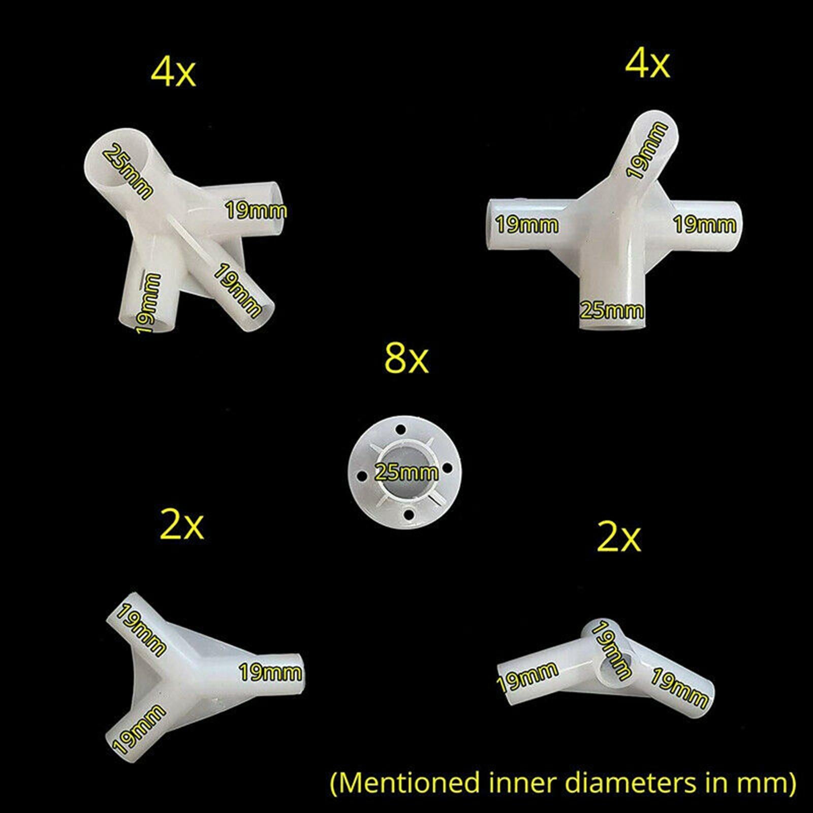 13 Pieces Spare Parts 4 Way Connector Accessories Backpacking Trip