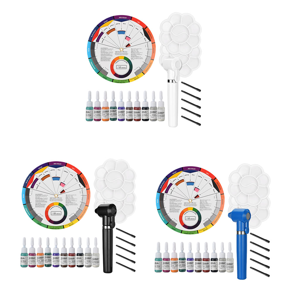 19pcs Tattoo Pigment Mixer Ink Agitator Sticks Color Mixing Guide Palette White