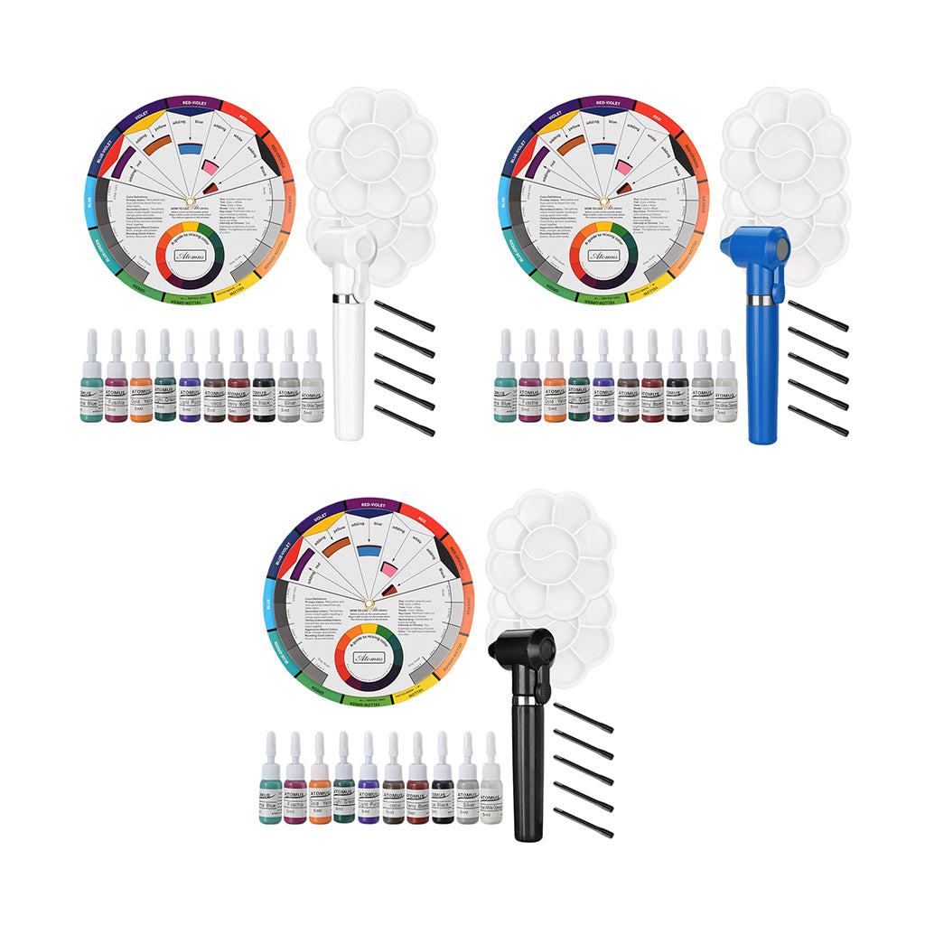 19pcs Tattoo Pigment Mixer Ink Agitator Sticks Color Mixing Guide Palette White