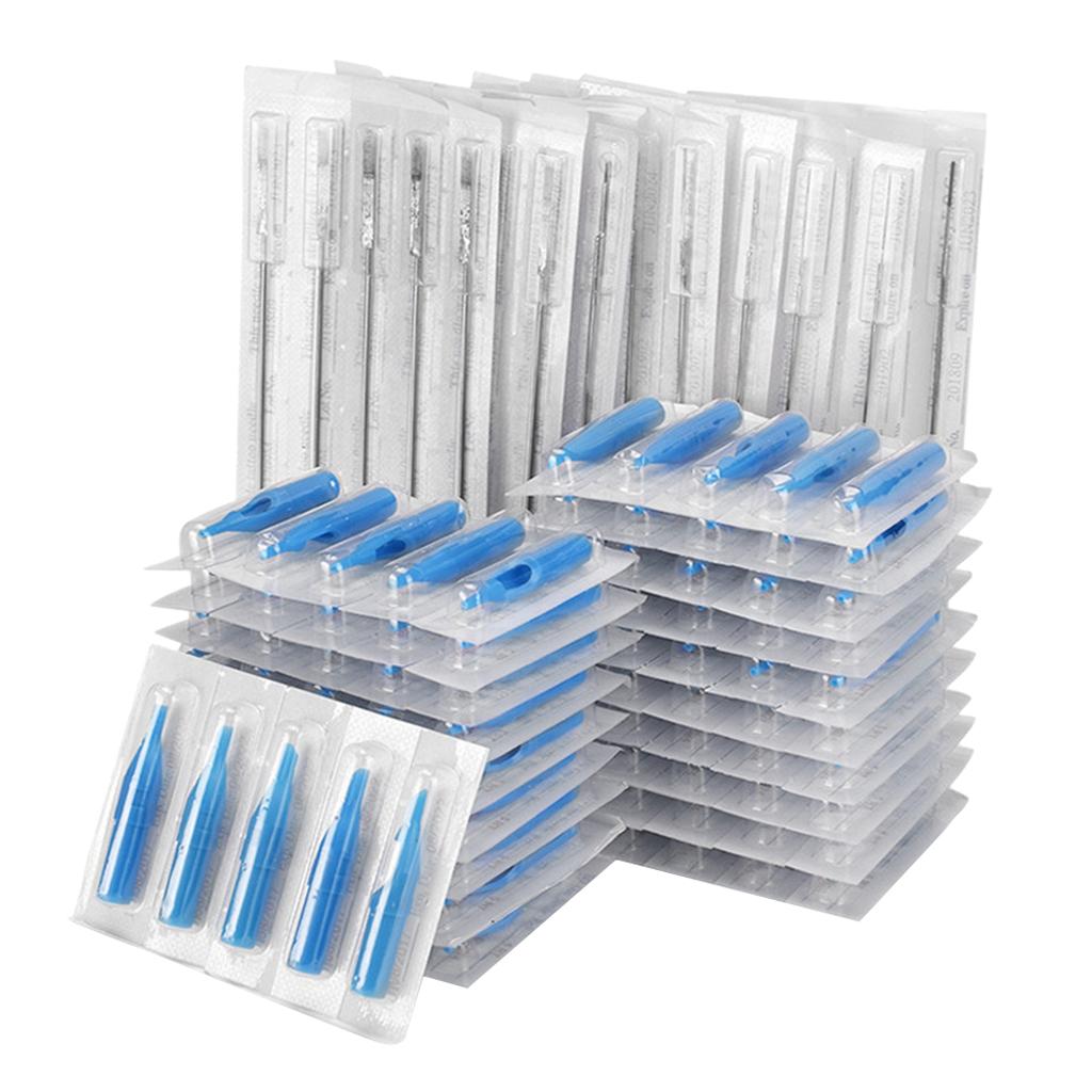200 Pieces Pre-sterilized Individually Packed Tattoo Needles Nozzle Tips Set