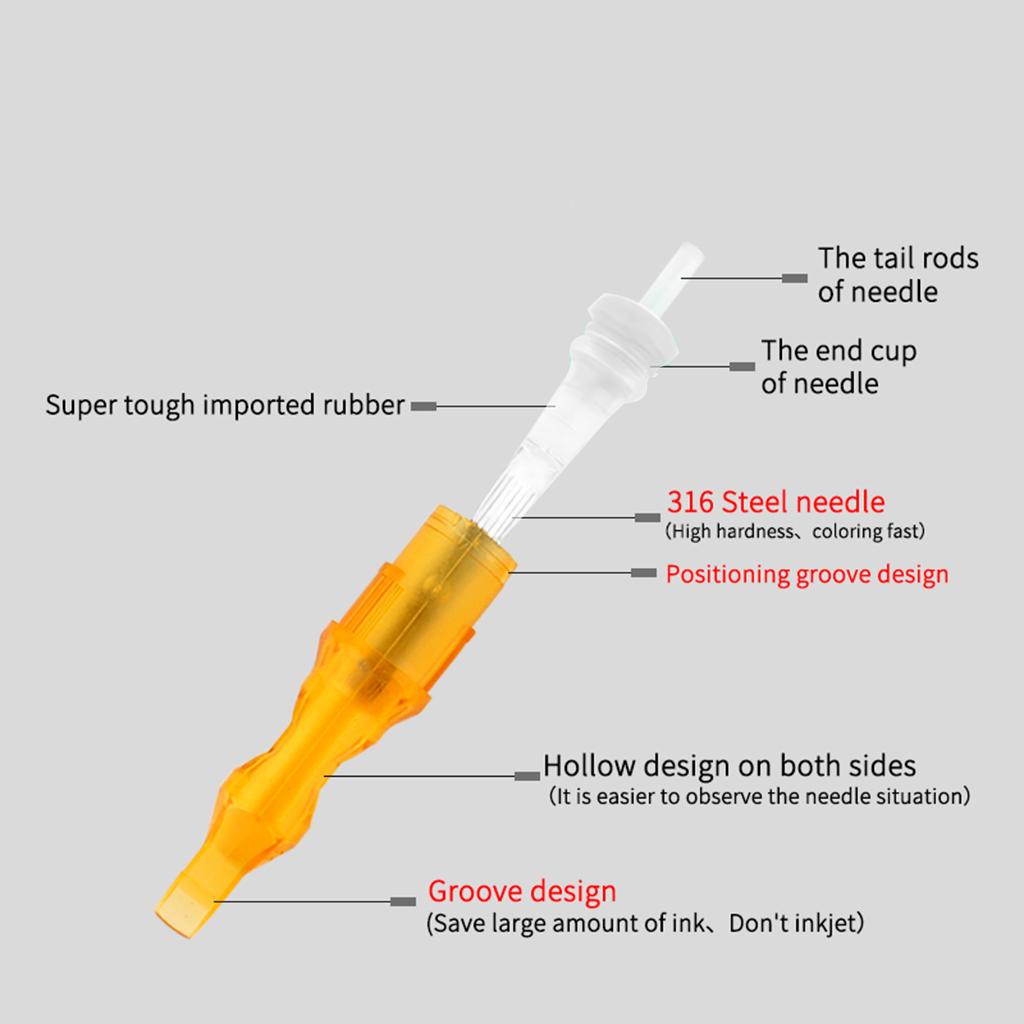20Pcs Tattoo Cartridge Needles Tattoo Tips for Tattooing Supplies 14R