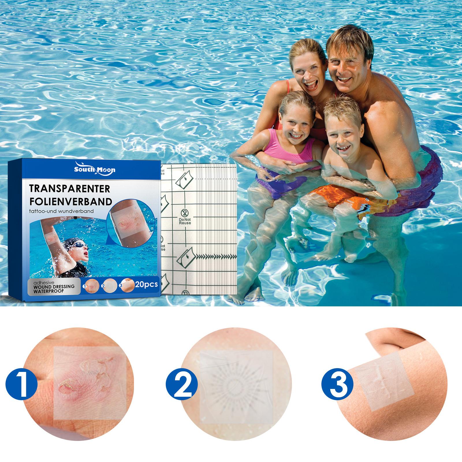 20Pcs Transparent Stretch Adhesive Bandage Anti Allergic Scars for Swimming