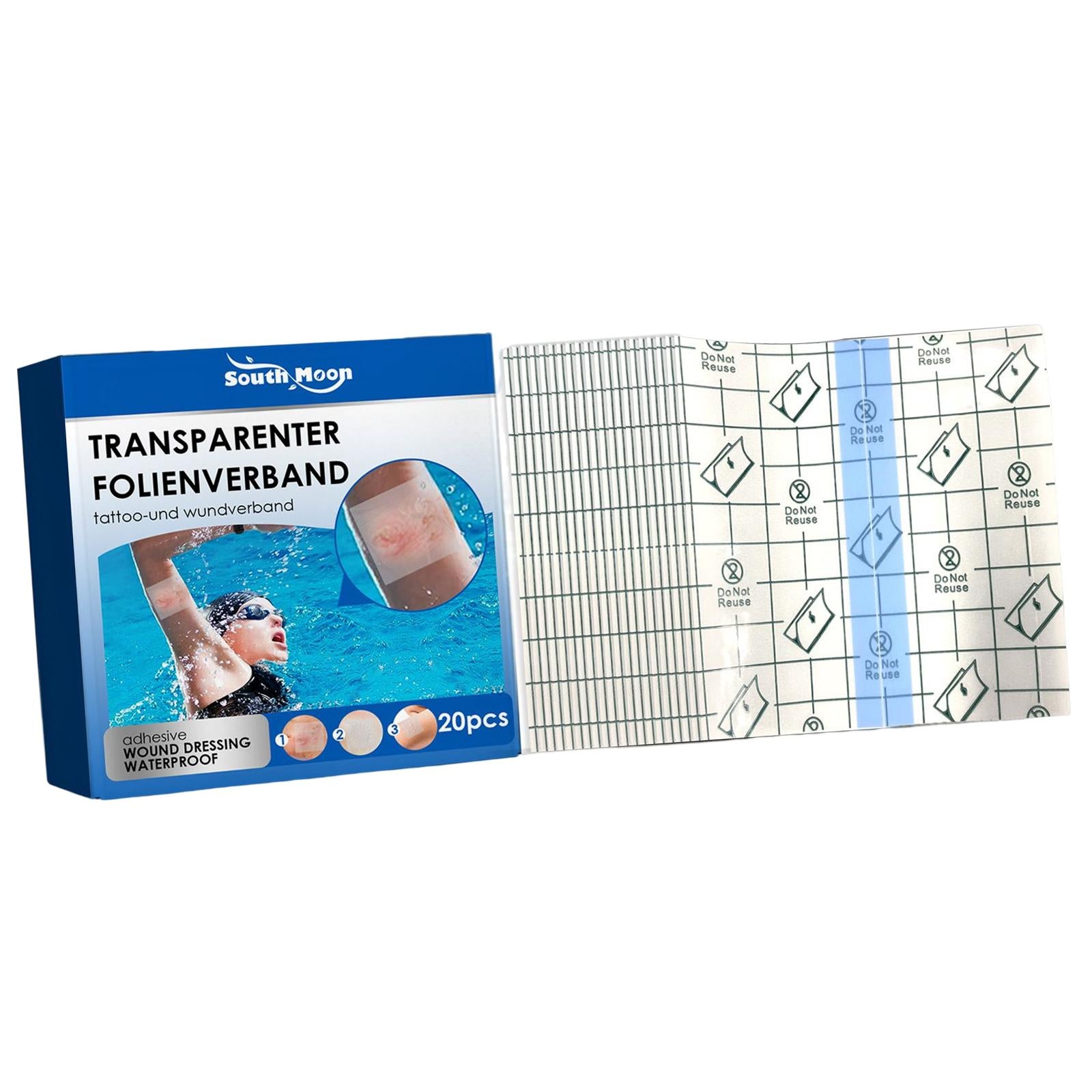 20Pcs Transparent Stretch Adhesive Bandage Anti Allergic Scars for Swimming