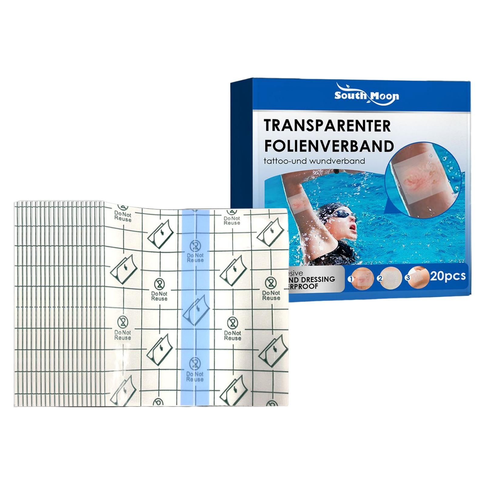 20Pcs Transparent Stretch Adhesive Bandage Anti Allergic Scars for Swimming