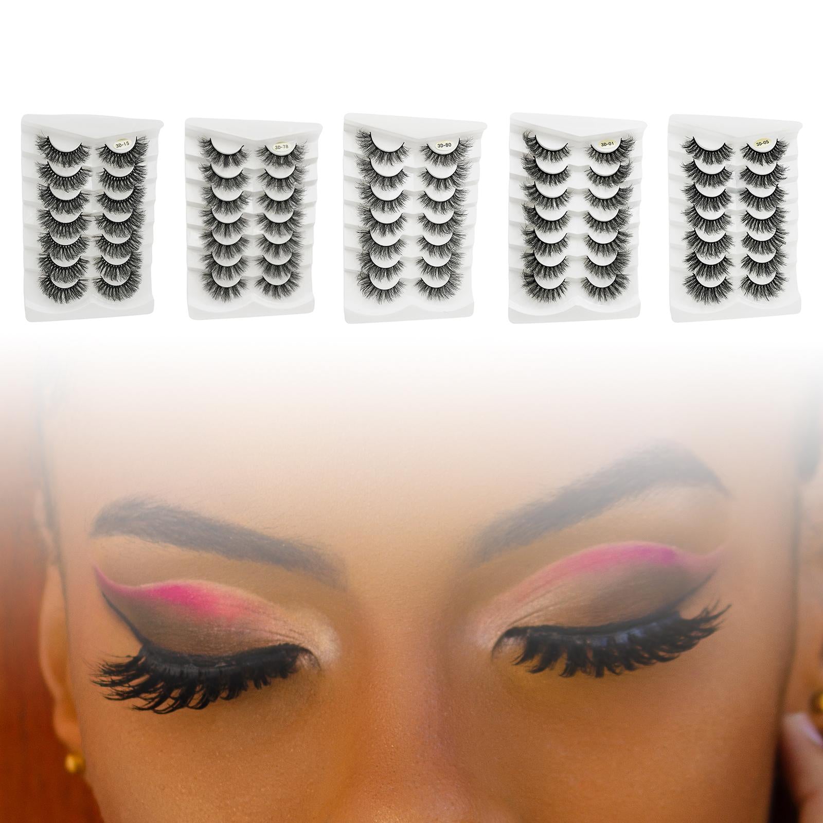 14 Pieces False Eyelash Suit Comfortable for Eyelash Extension Make up A