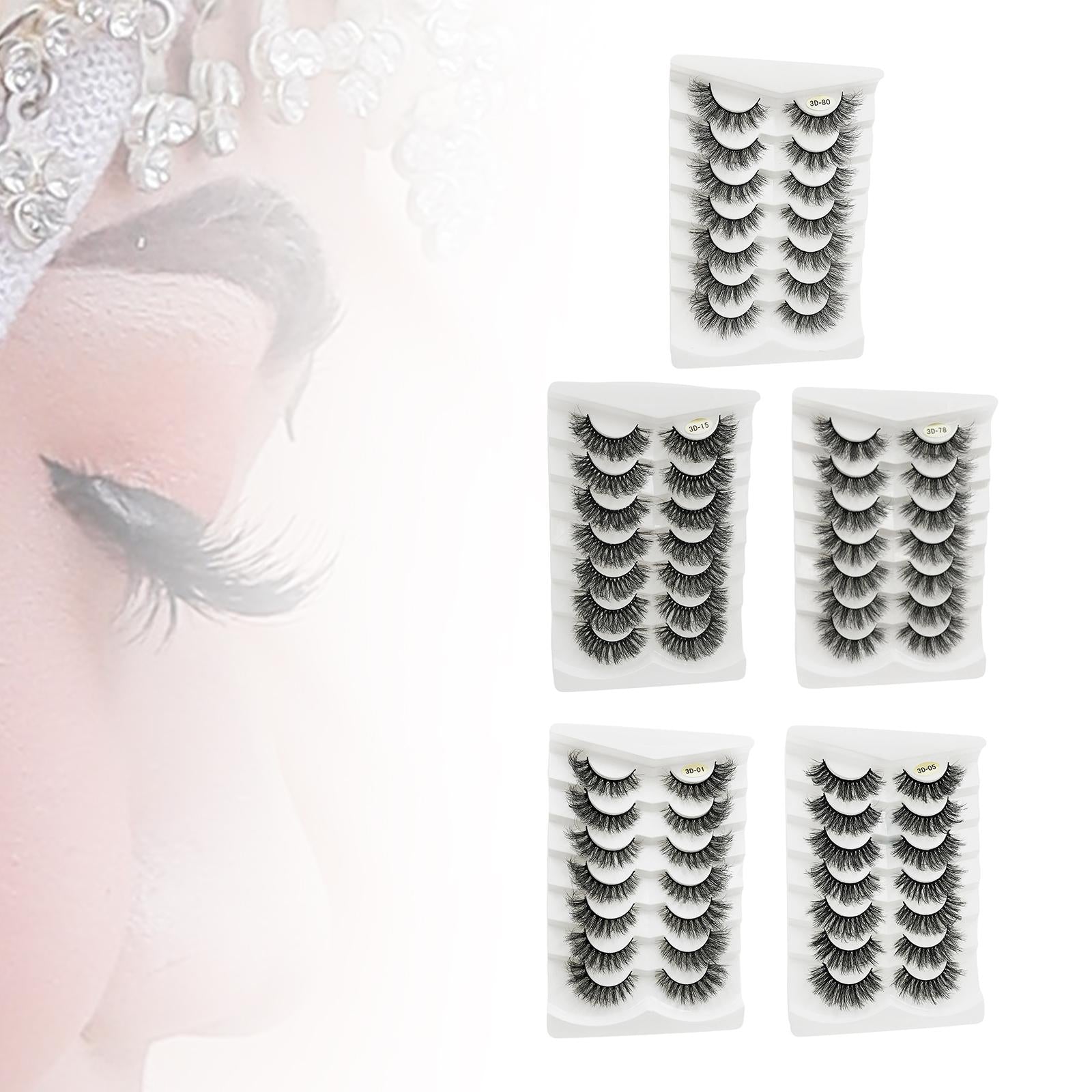 14 Pieces False Eyelash Suit Comfortable for Eyelash Extension Make up A