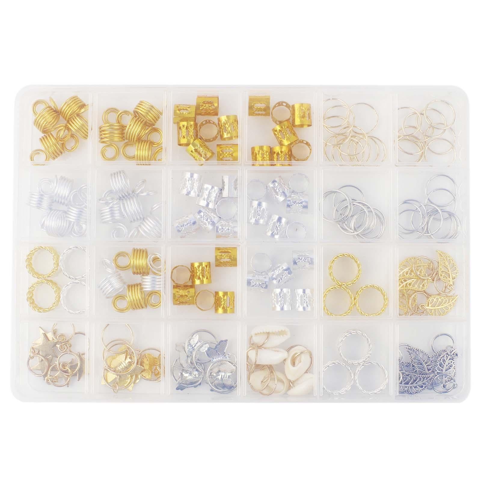 140 Pieces Hair Braiding Beads Metal for Bracelet Hair DIY Hair Decorations