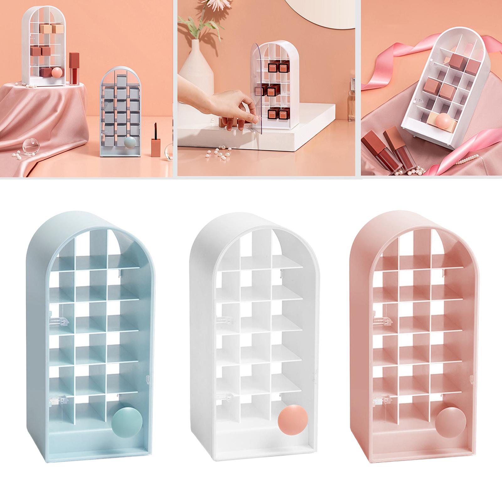 18 Grids Lipstick Holder Lip Gloss Holder Organizer Storage for Lipsticks Blue