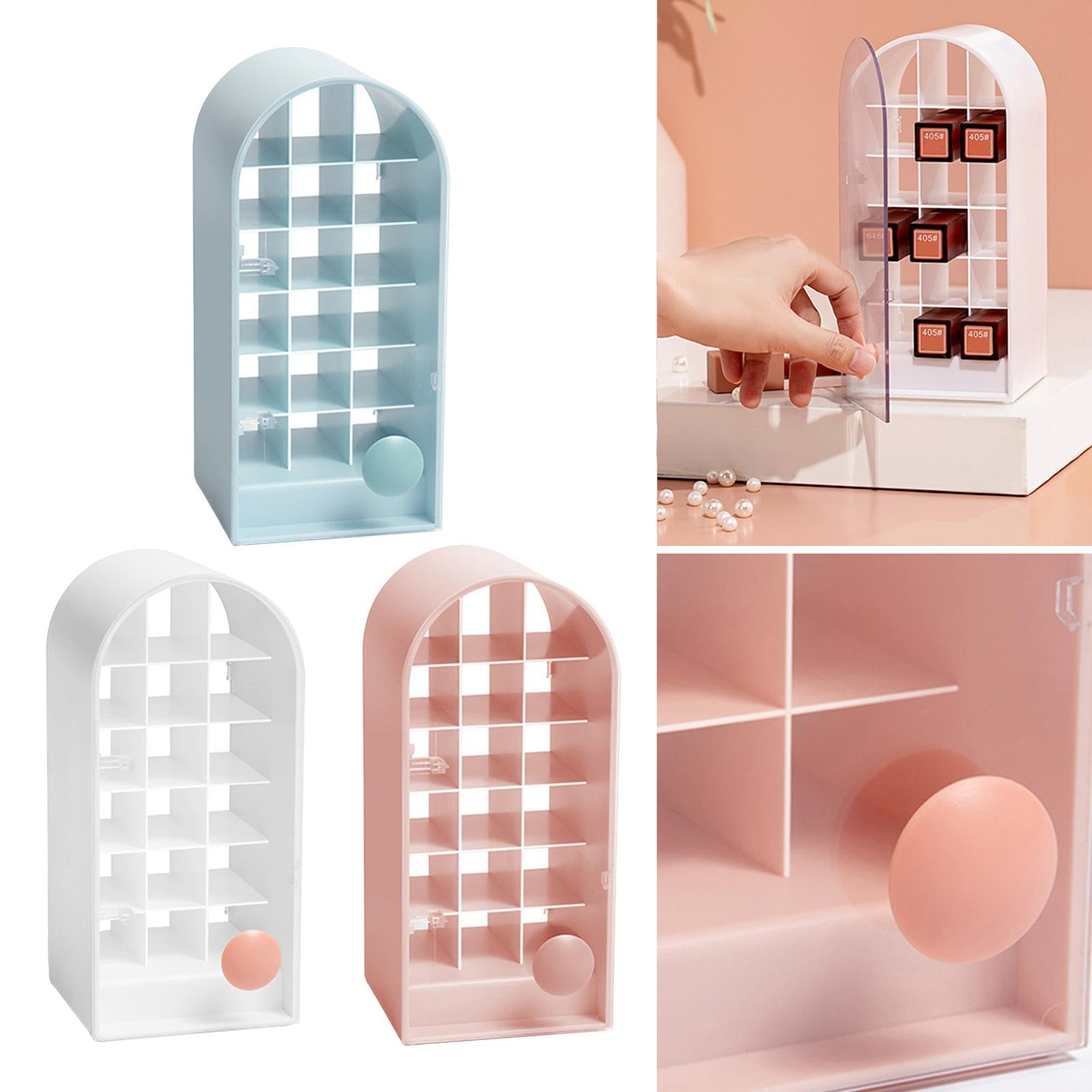 18 Grids Lipstick Holder Lip Gloss Holder Organizer Storage for Lipsticks Blue