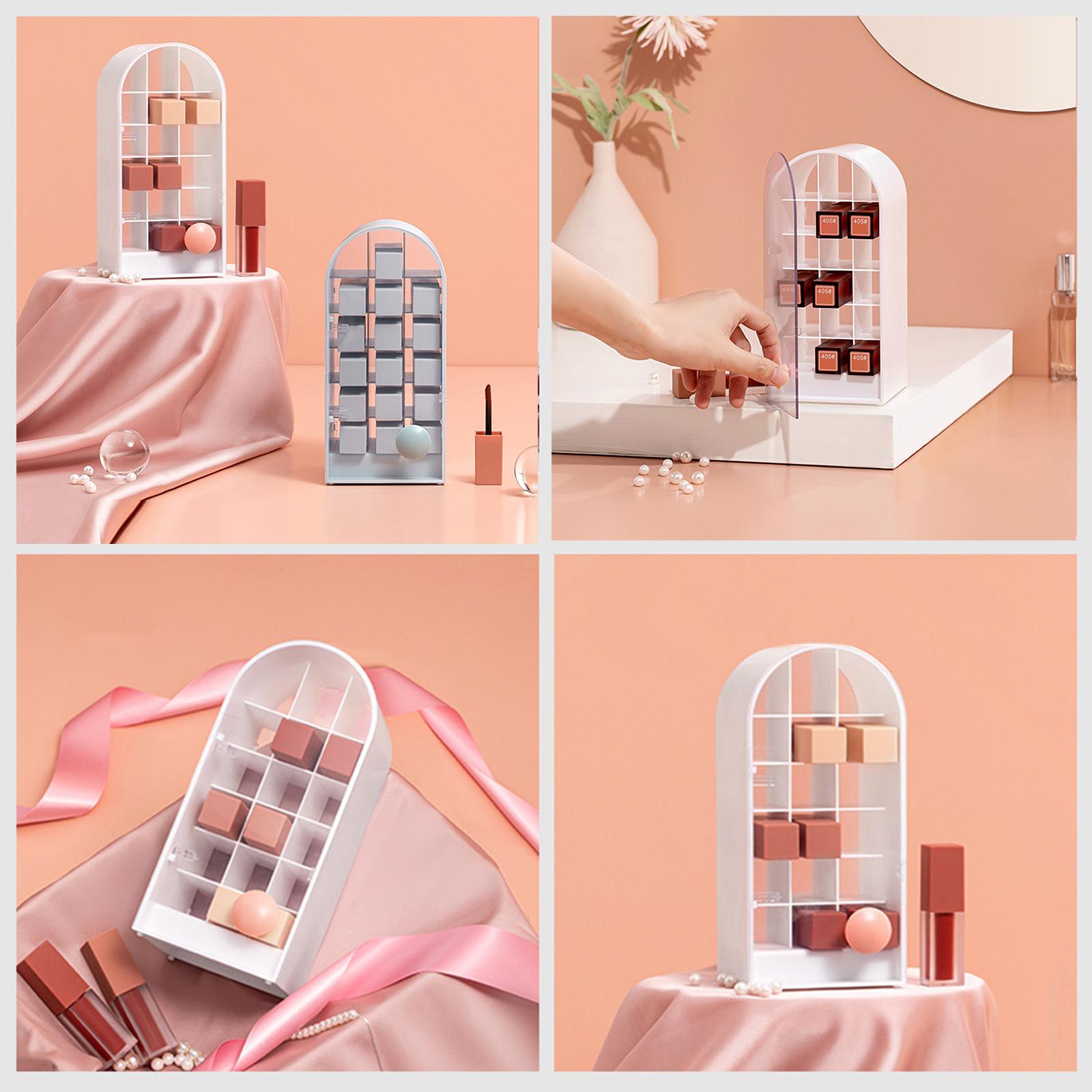 18 Grids Lipstick Holder Lip Gloss Holder Organizer Storage for Lipsticks White