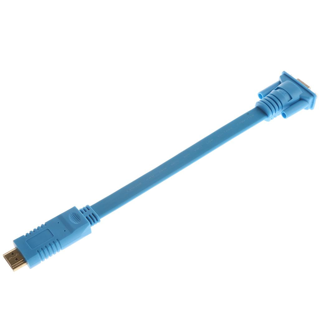 15cm/5.9inch HD 1080P HDMI Male to VGA Connector Adapter for HDTV Blue