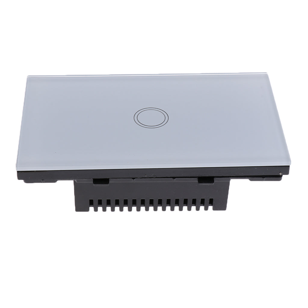 1 Way Wall Touch Panel Light Switch Crystal Glass Panel 120V 1 Gang - White