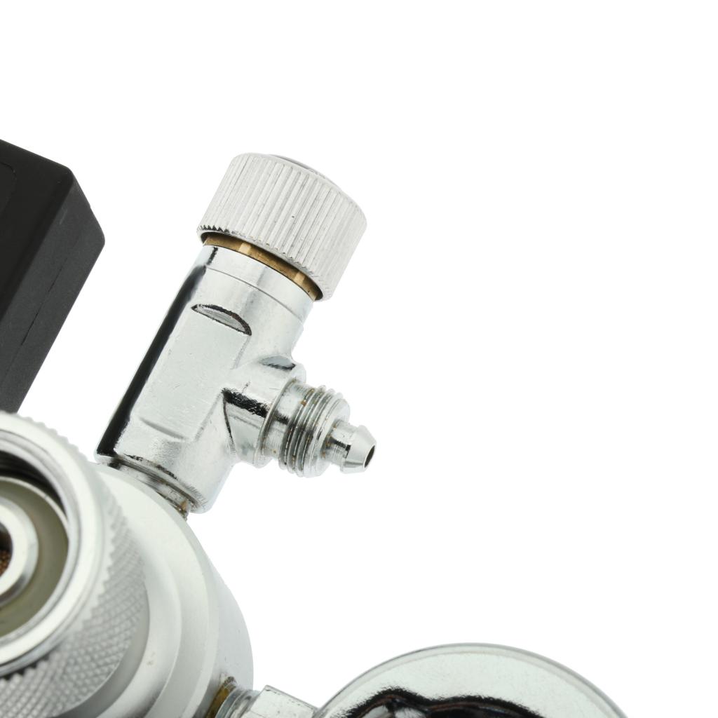 1Pc Aquarium CO2 Pressure Dual Gauge Solenoid Valve CO2 Control EU Plug 220V