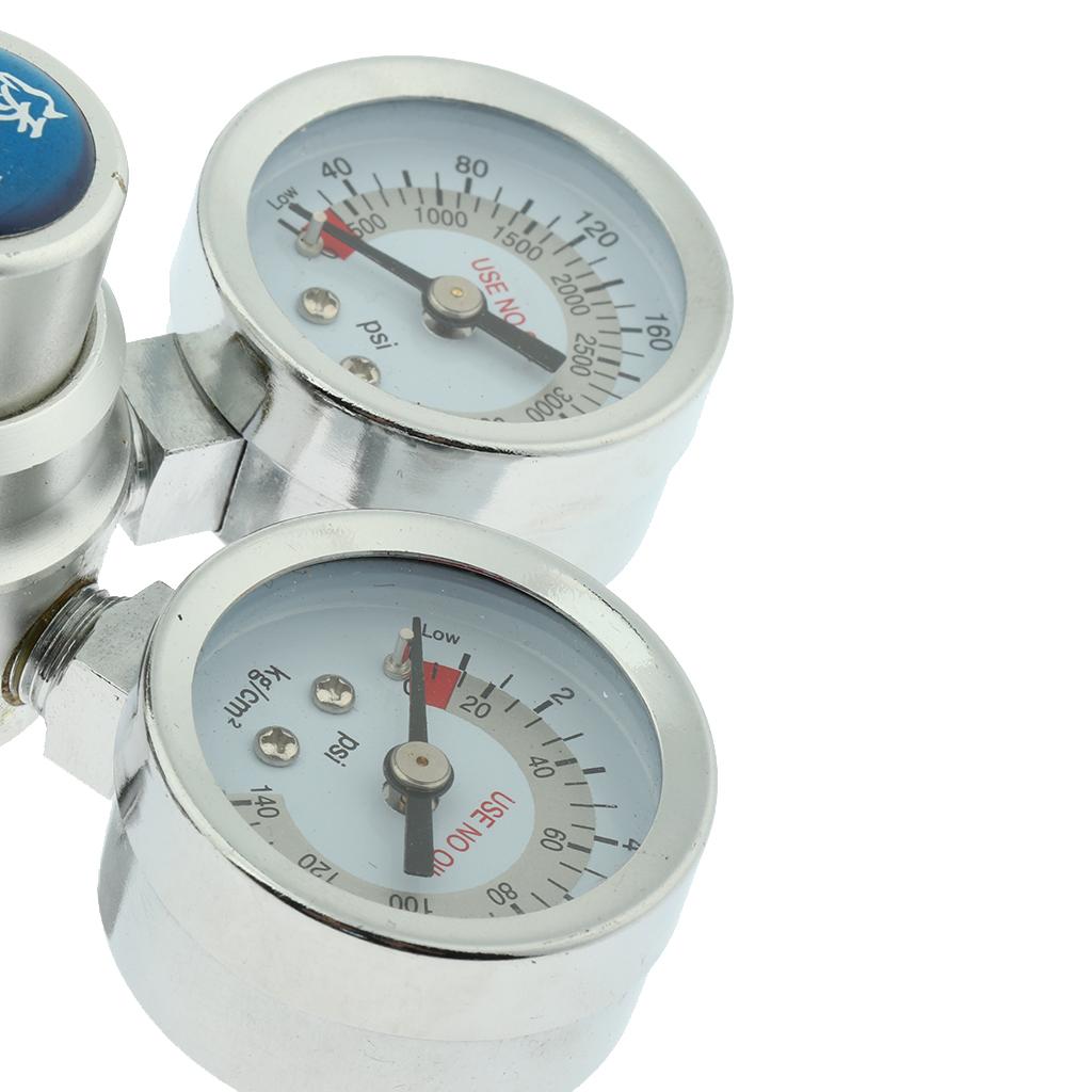 1Pc Aquarium CO2 Pressure Dual Gauge Solenoid Valve CO2 Control EU Plug 220V