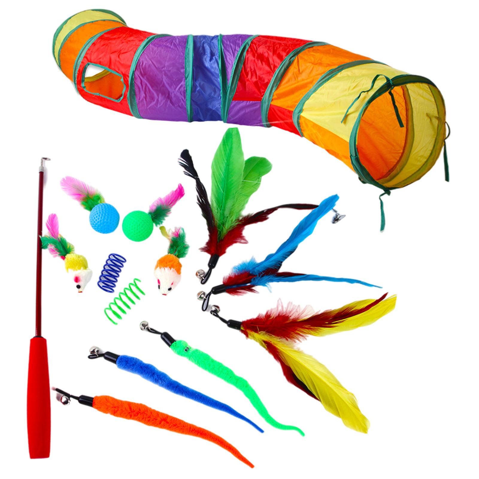 14Pcs/Set Cat Toy Set Rainbow Tunnel Mice Training Entertainment Toy Toy Set