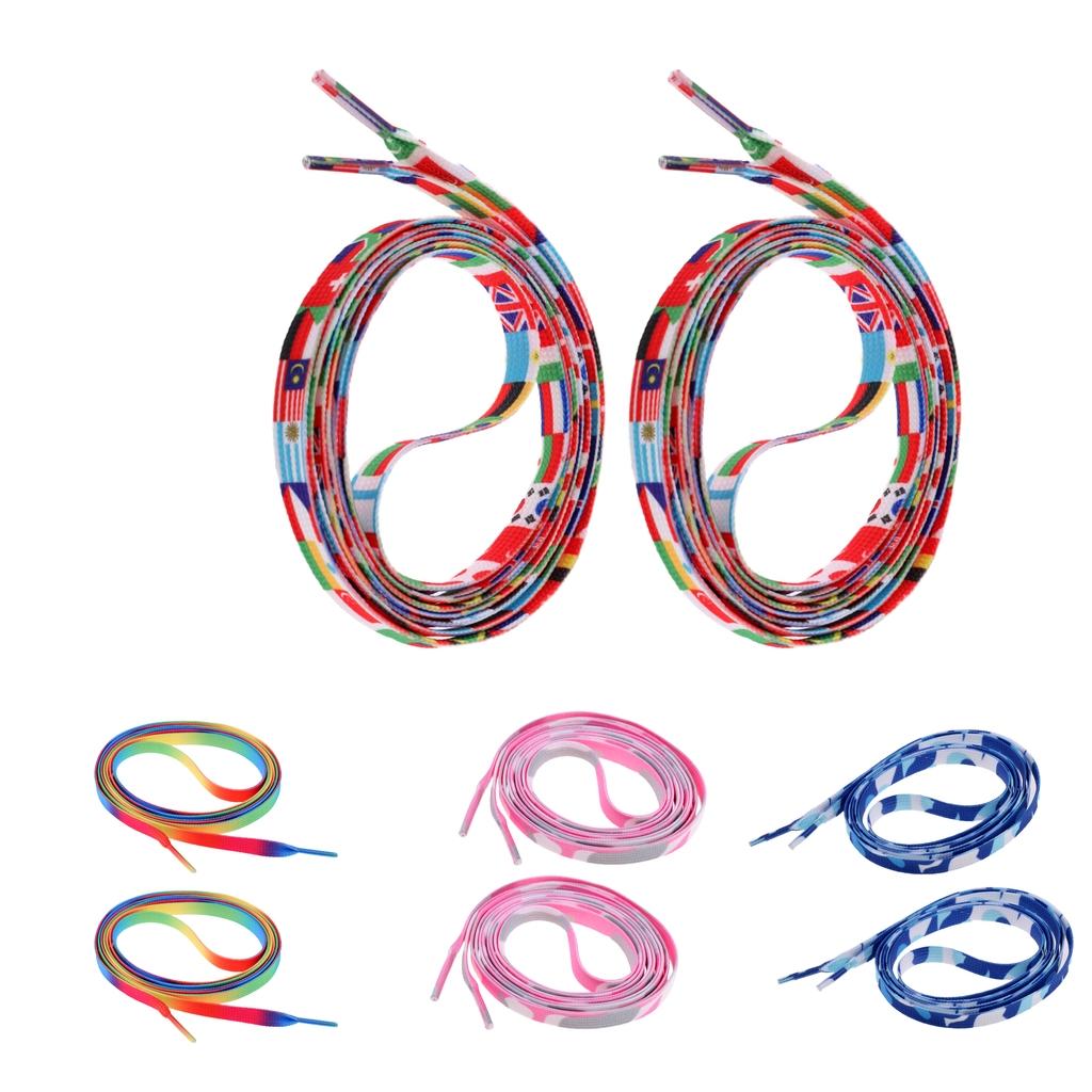 1 Pair Knitted Shoelace for Roller Skates Boots Hockey Skates Camo Blue