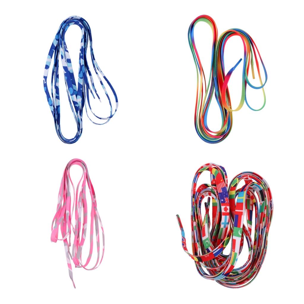 1 Pair Knitted Shoelace for Roller Skates Boots Hockey Skates Camo Blue