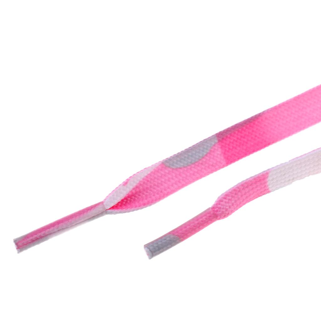 1 Pair Knitted Shoelace for Roller Skates Boots Hockey Skates Camo Pink