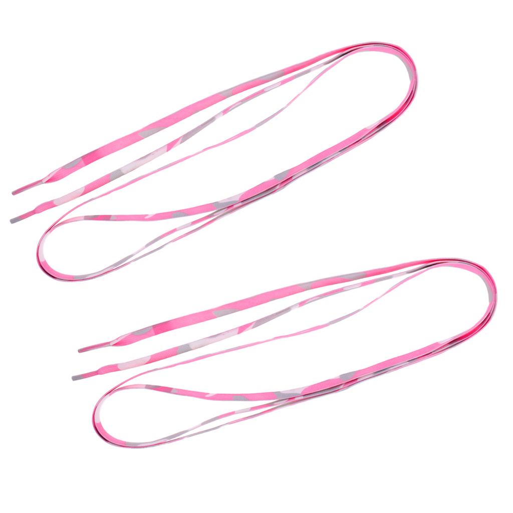 1 Pair Knitted Shoelace for Roller Skates Boots Hockey Skates Camo Pink