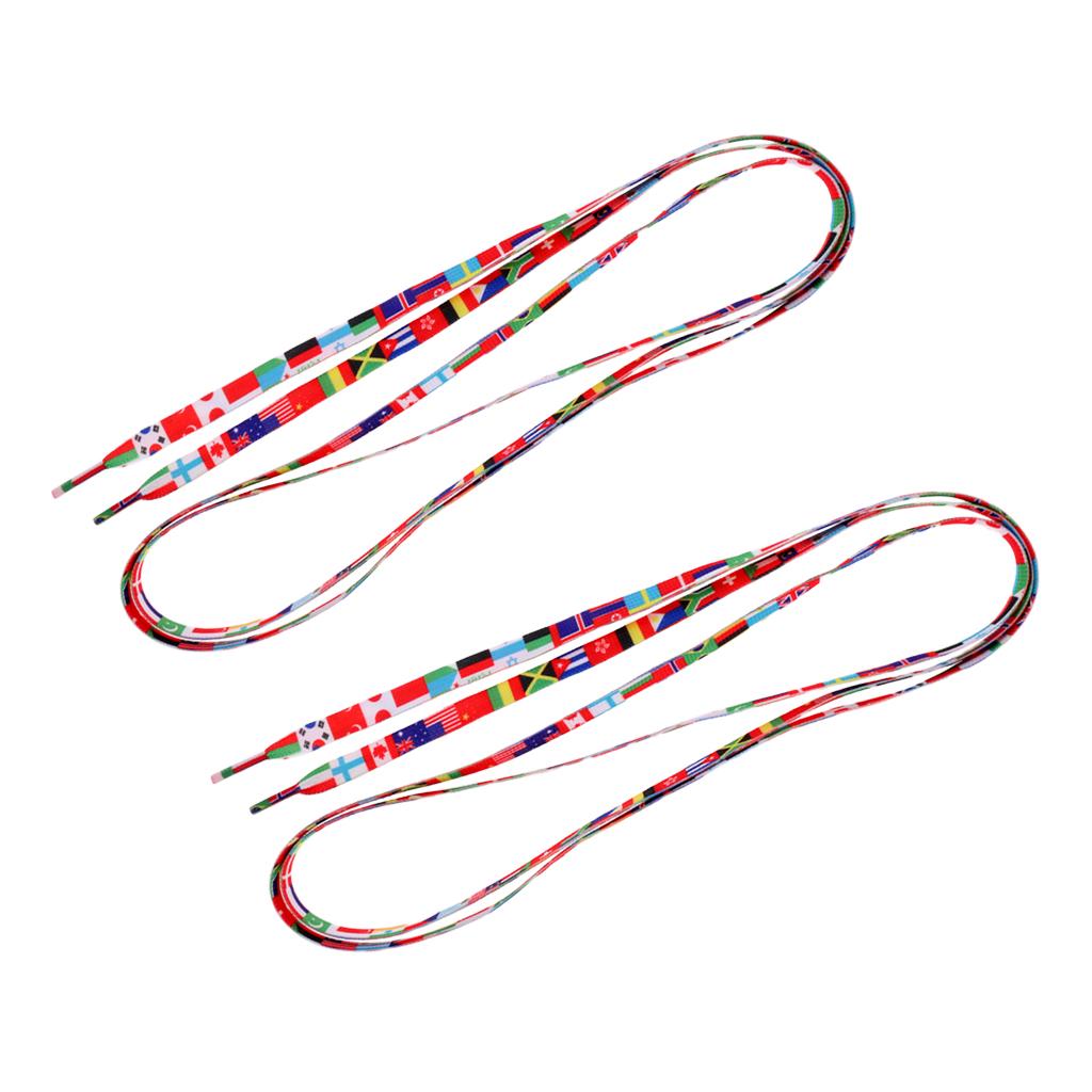 1 Pair Knitted Shoelace for Roller Skates Boots Hockey Skates Flag Pattern