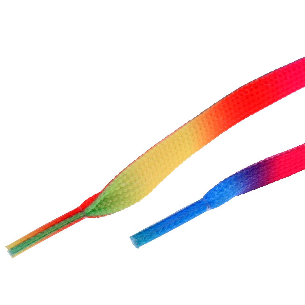 1 Pair Knitted Shoelace for Roller Skates Boots Hockey Skates Rainbow