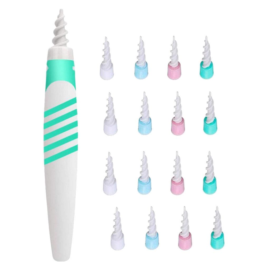 16-Pcs Ear Cleaner Wax Removal Remover Spiral Soft Swab Pick Q-Grips Kit