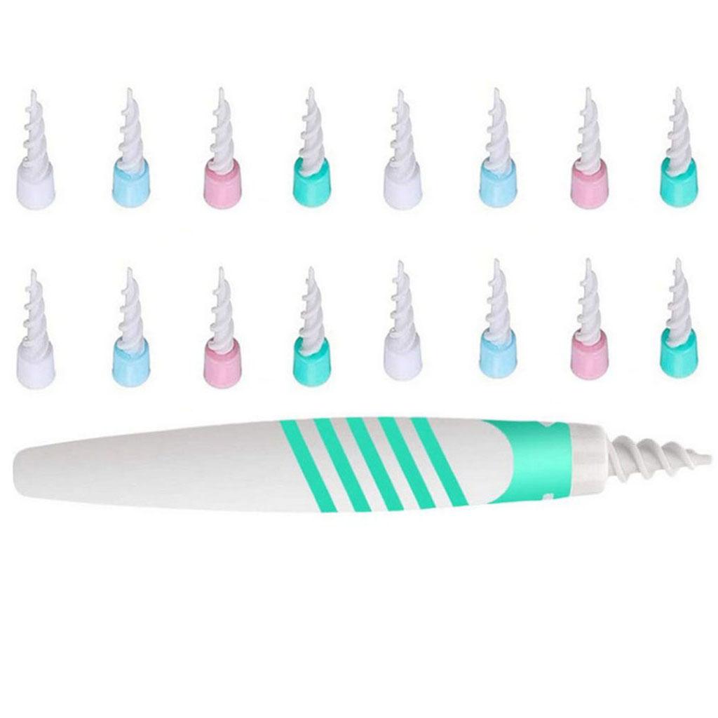 16-Pcs Ear Cleaner Wax Removal Remover Spiral Soft Swab Pick Q-Grips Kit