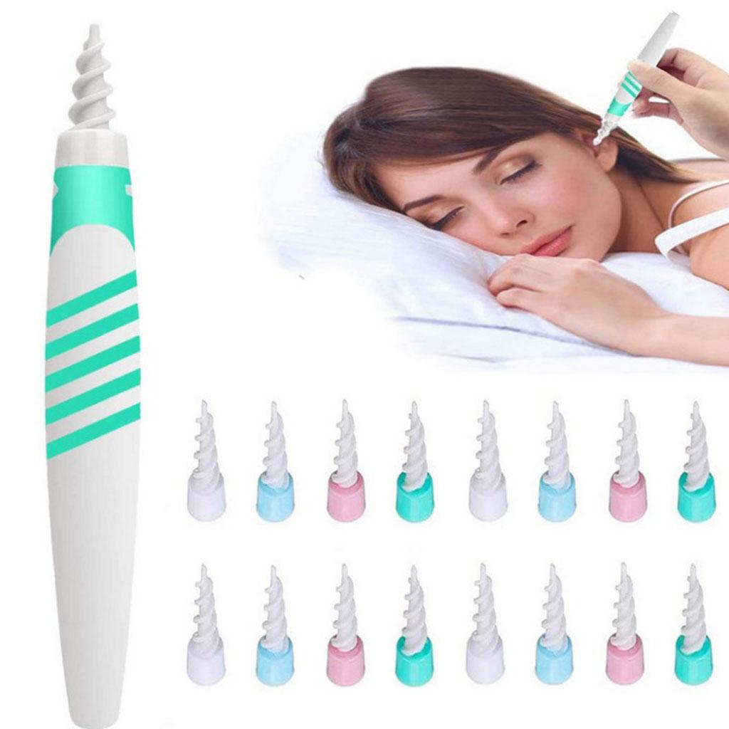 16-Pcs Ear Cleaner Wax Removal Remover Spiral Soft Swab Pick Q-Grips Kit
