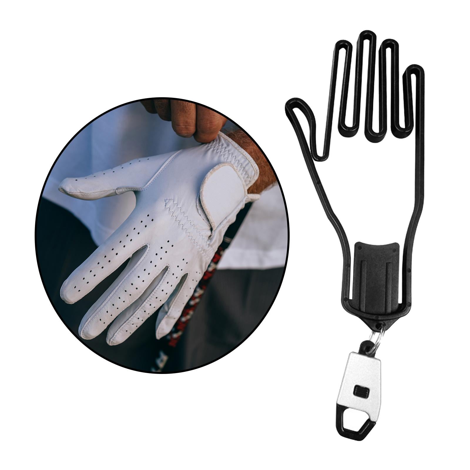 1 PC Golf Glove Holder Rack Outdoor Sport with Key Chain Plastic Durable White