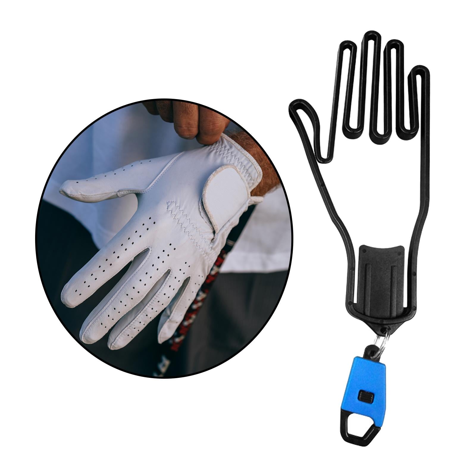 1 PC Golf Glove Holder Rack Outdoor Sport with Key Chain Plastic Durable Blue