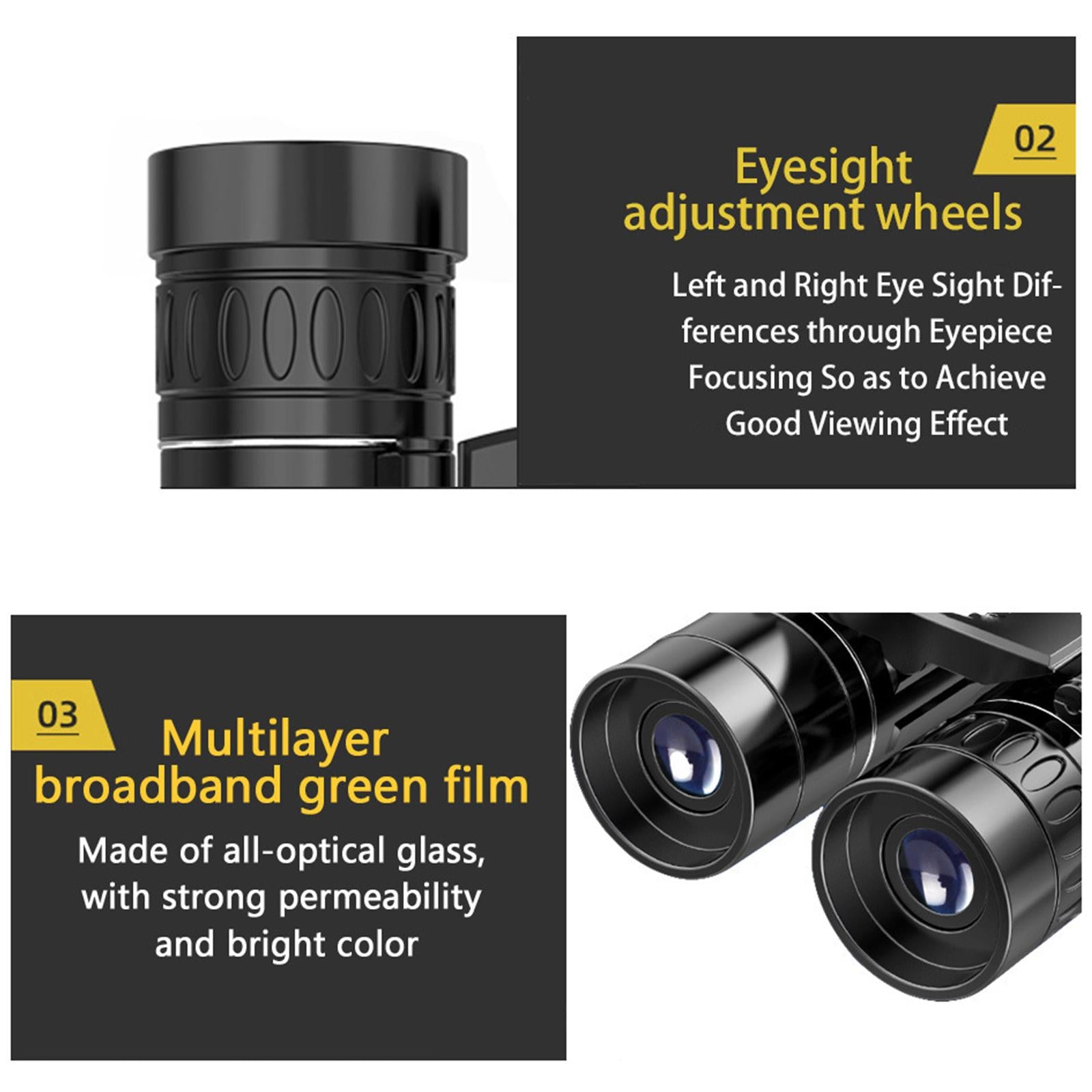 200x25 Binoculars Telescope Long Distance for Concert Theater with Clip